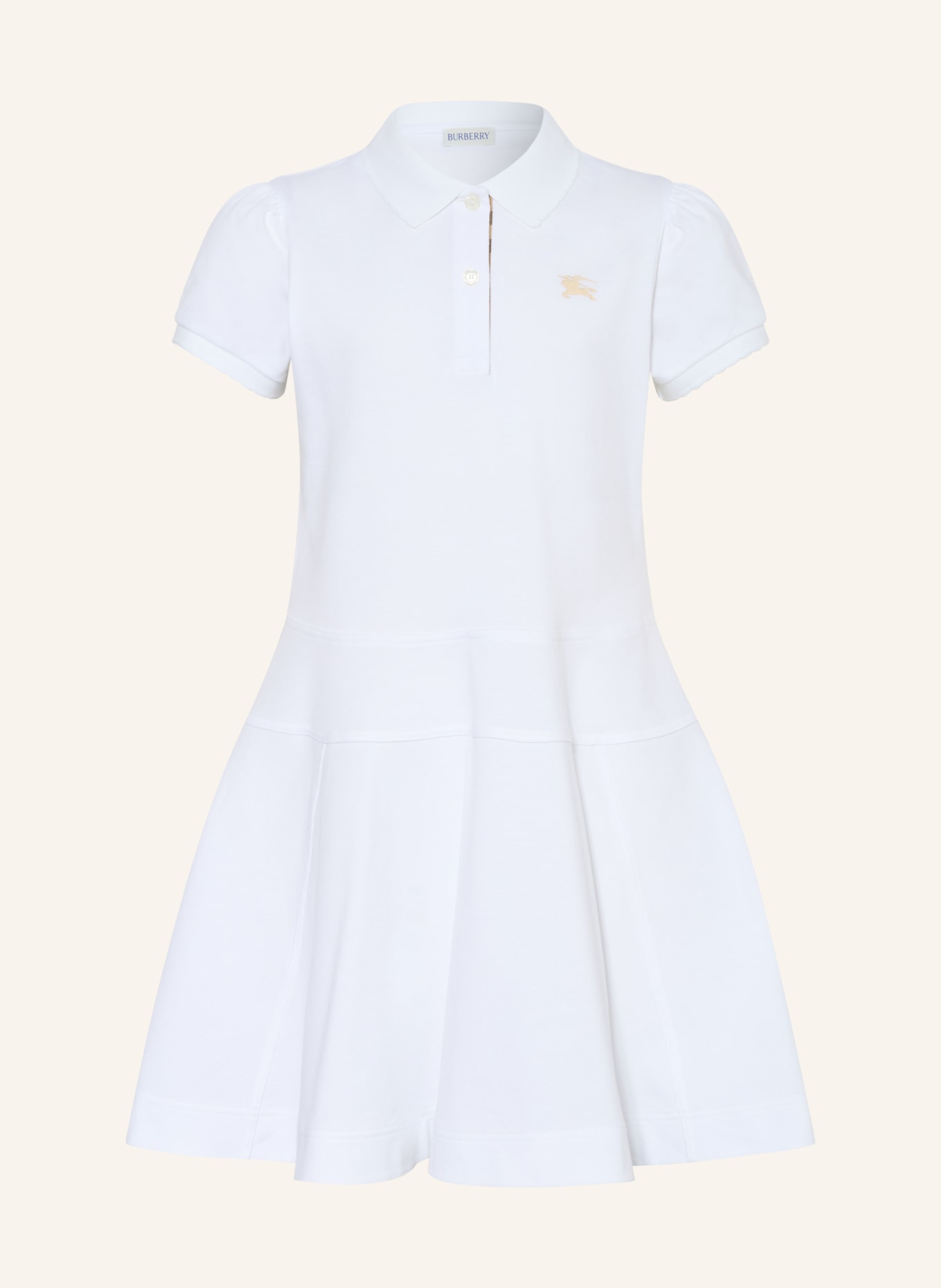 BURBERRY Piqué polo dress: WHITE