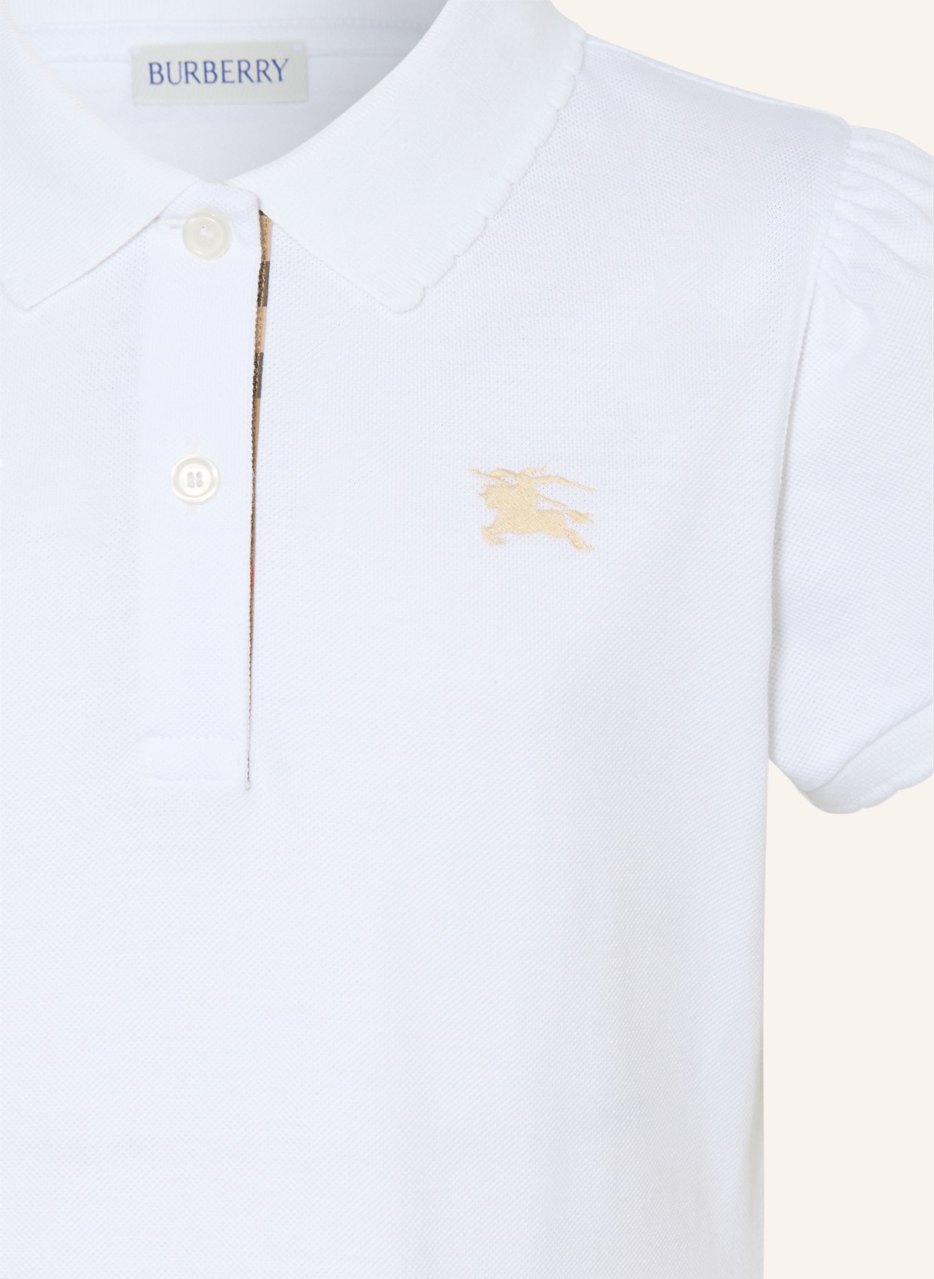 BURBERRY Piqué polo dress: WHITE
