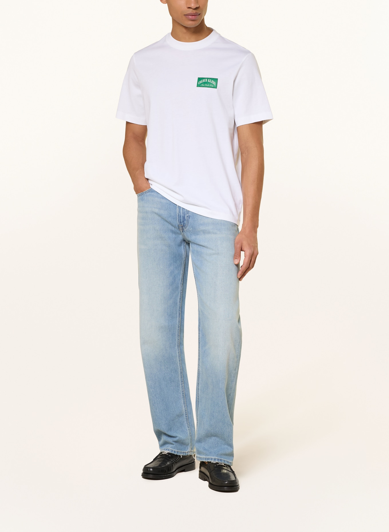 Calvin Klein Jeans T-shirt: WHITE / GREEN