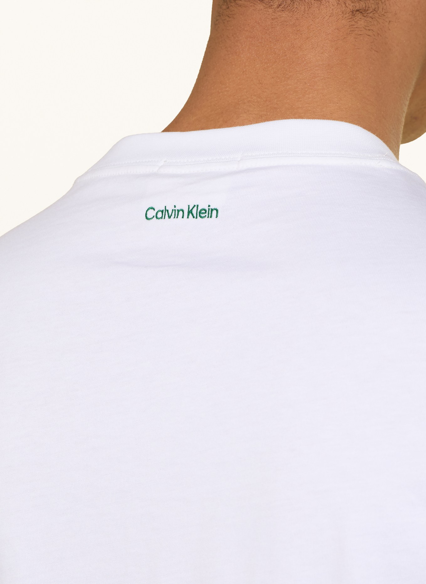 Calvin Klein Jeans T-shirt: WHITE / GREEN