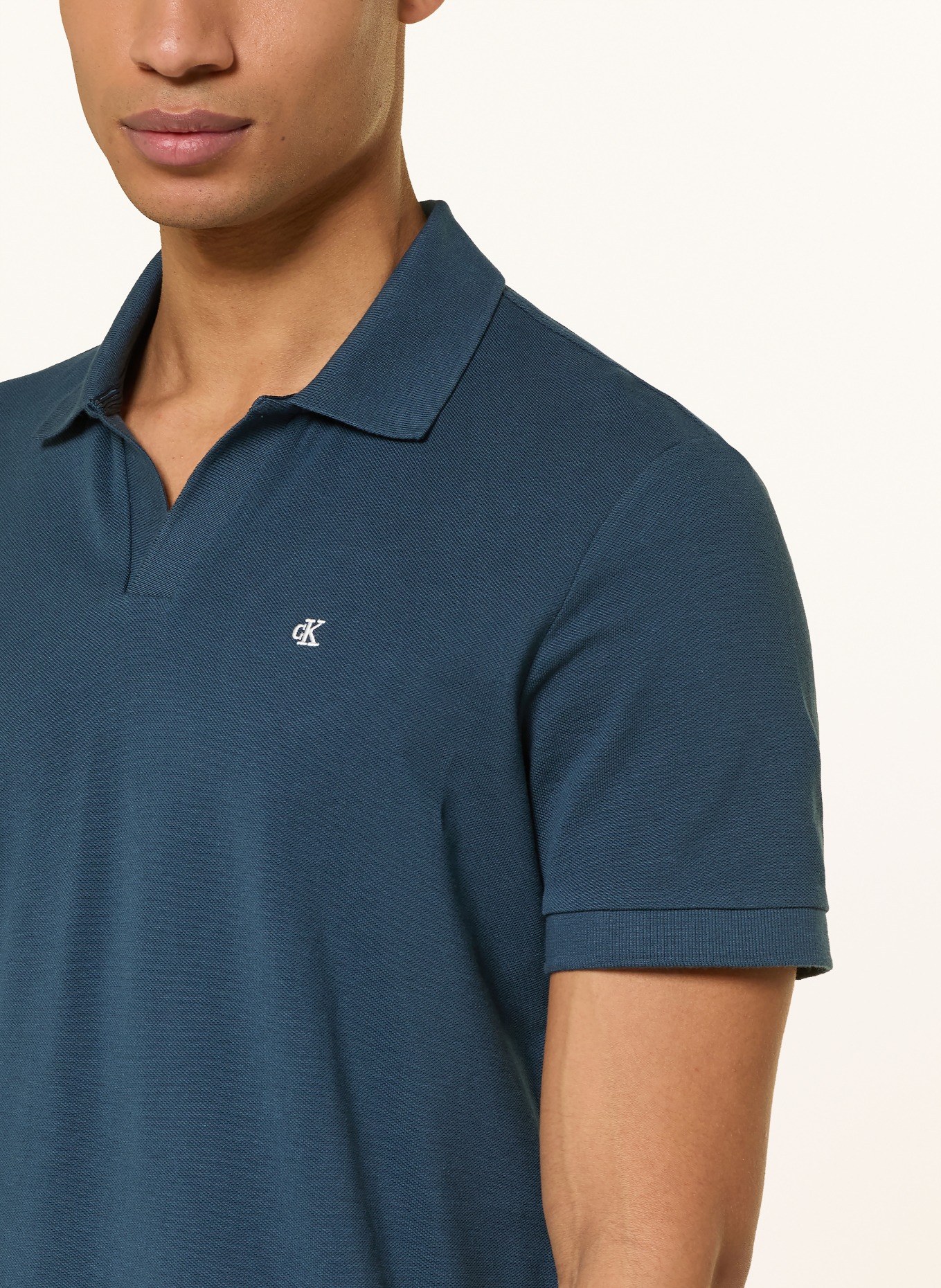 Calvin Klein Jeans Classic Fit Piqué Polo Shirt: DARK BLUE