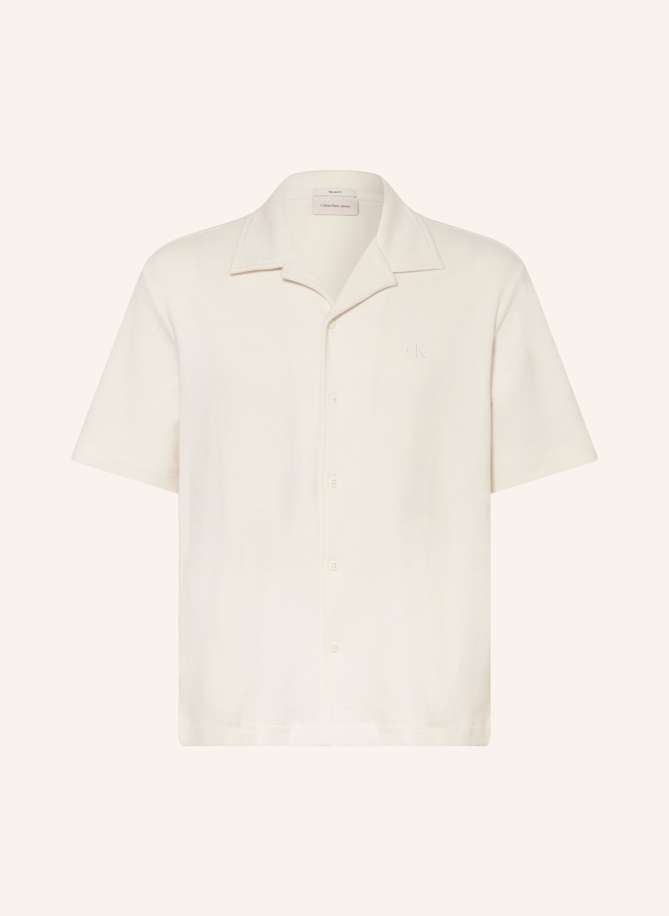 Calvin Klein Jeans Resorthemd Relaxed Fit: CREME