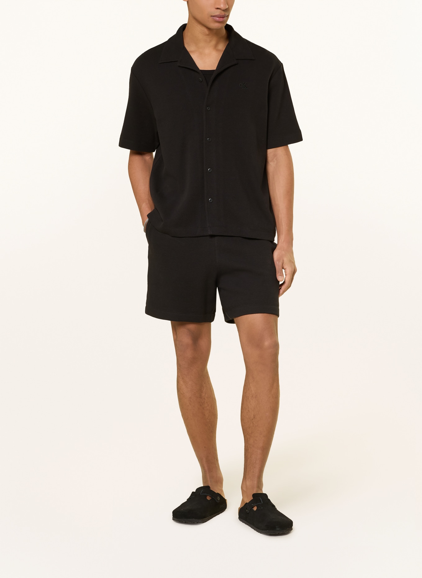 Calvin Klein Jeans Resorthemd Relaxed Fit: SCHWARZ