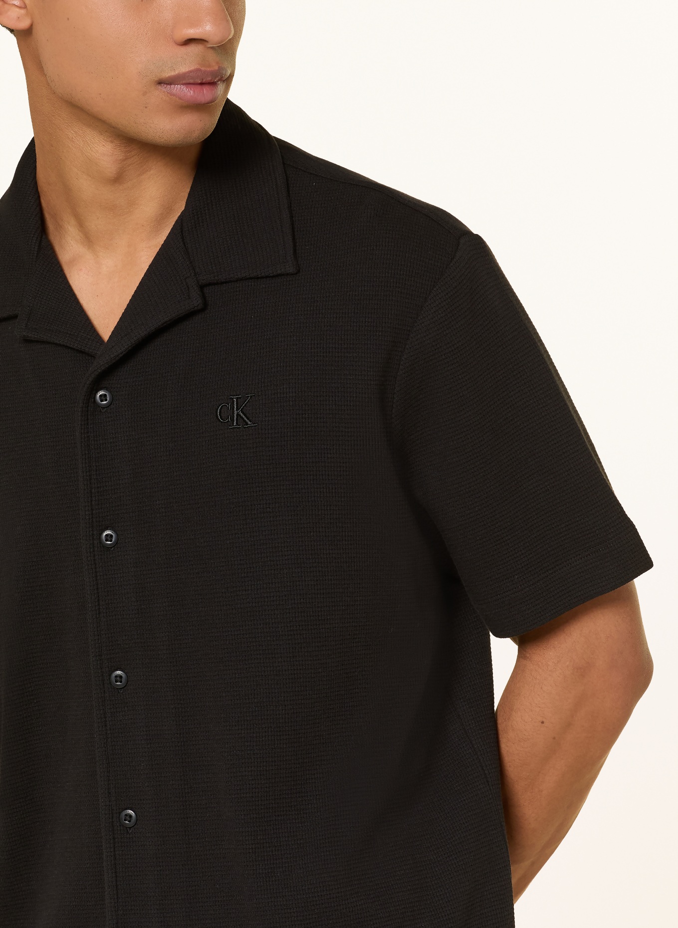 Calvin Klein Jeans Resorthemd Relaxed Fit: SCHWARZ