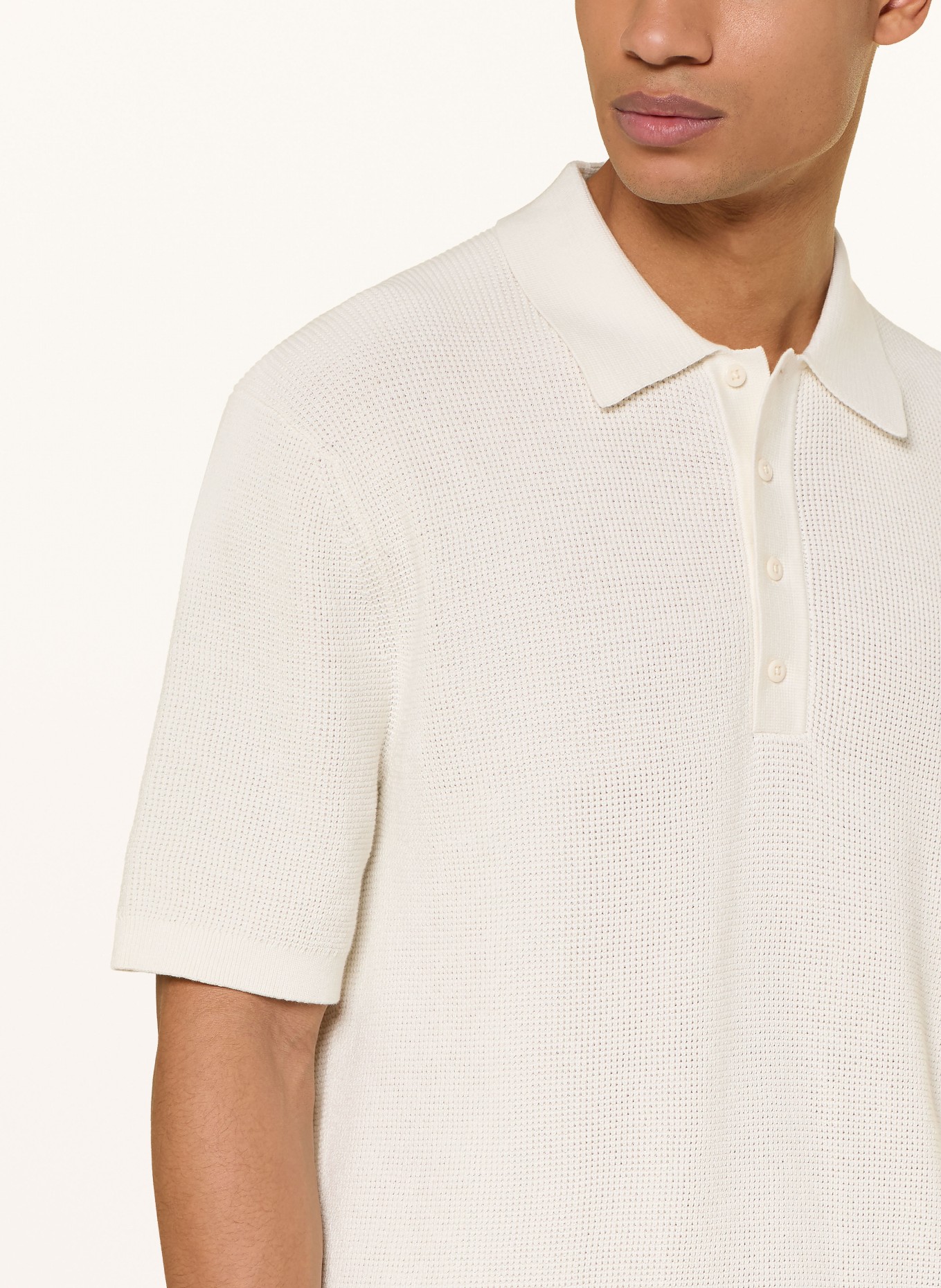 Calvin Klein Jeans Strick-Poloshirt: CREME