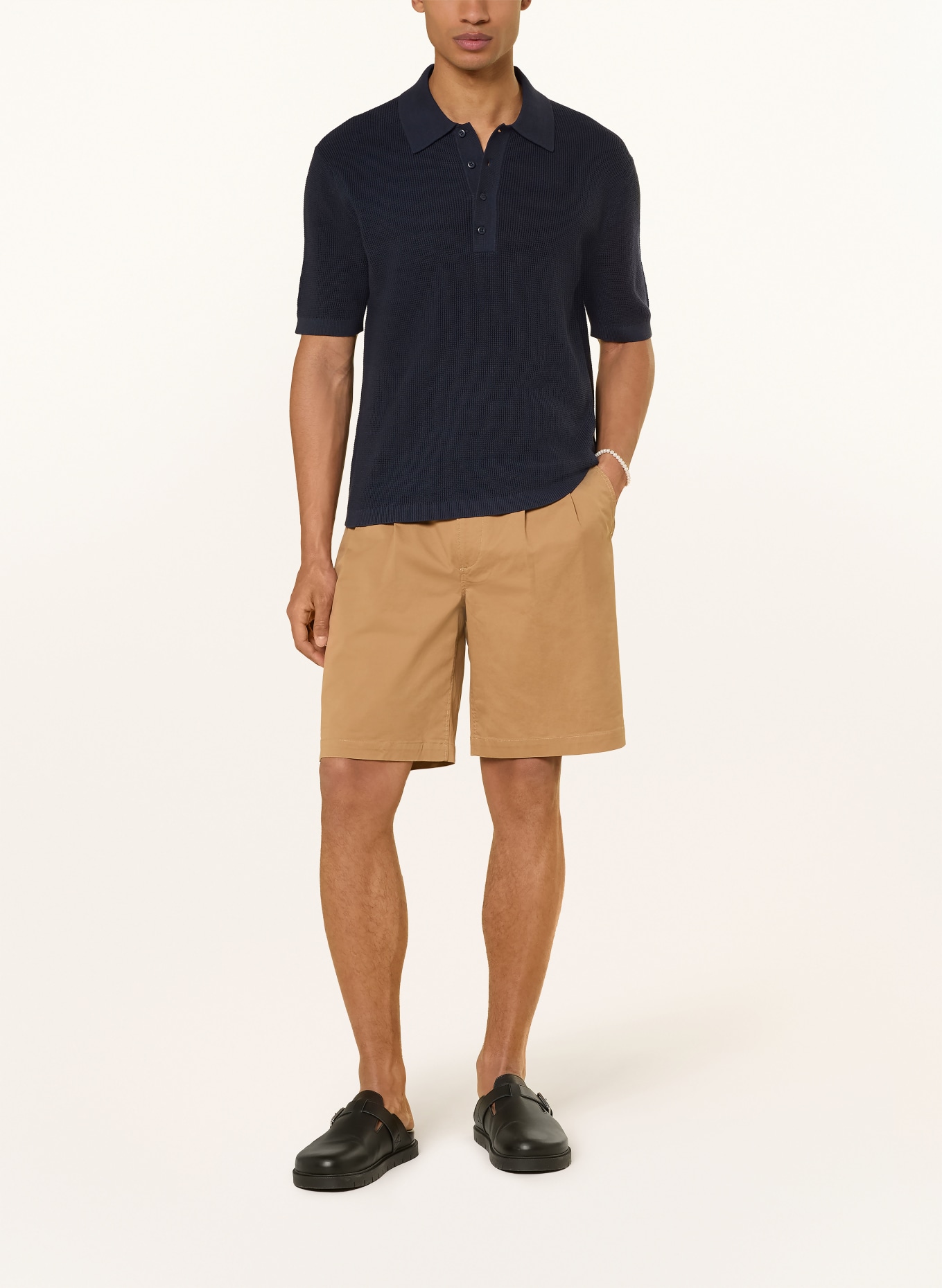 Calvin Klein Jeans Strick-Poloshirt: DUNKELBLAU