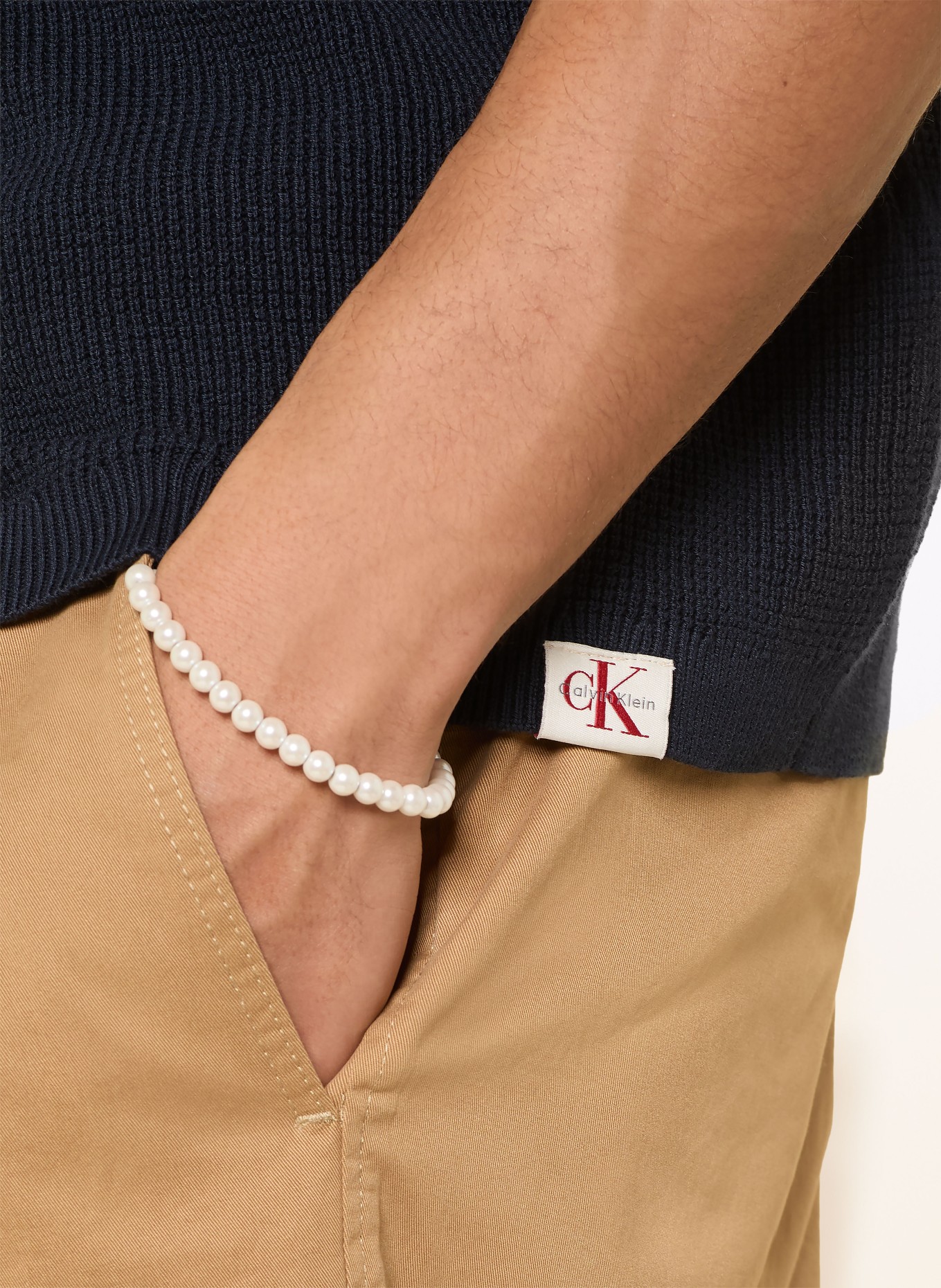 Calvin Klein Jeans Strick-Poloshirt: DUNKELBLAU