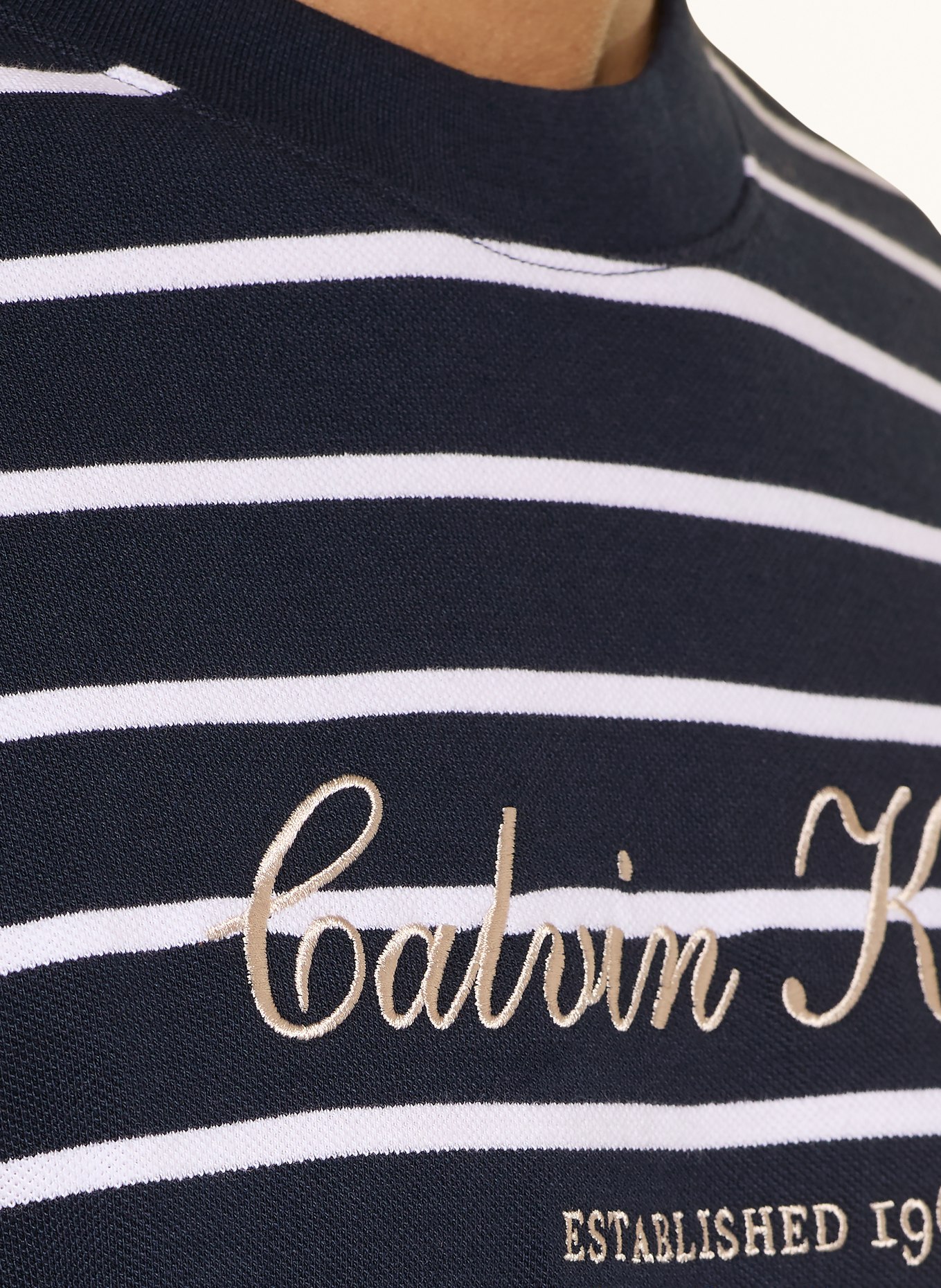 Calvin Klein Jeans tričko: TMAVĚ MODRÁ / ŠEDÁ / BÍLÁ