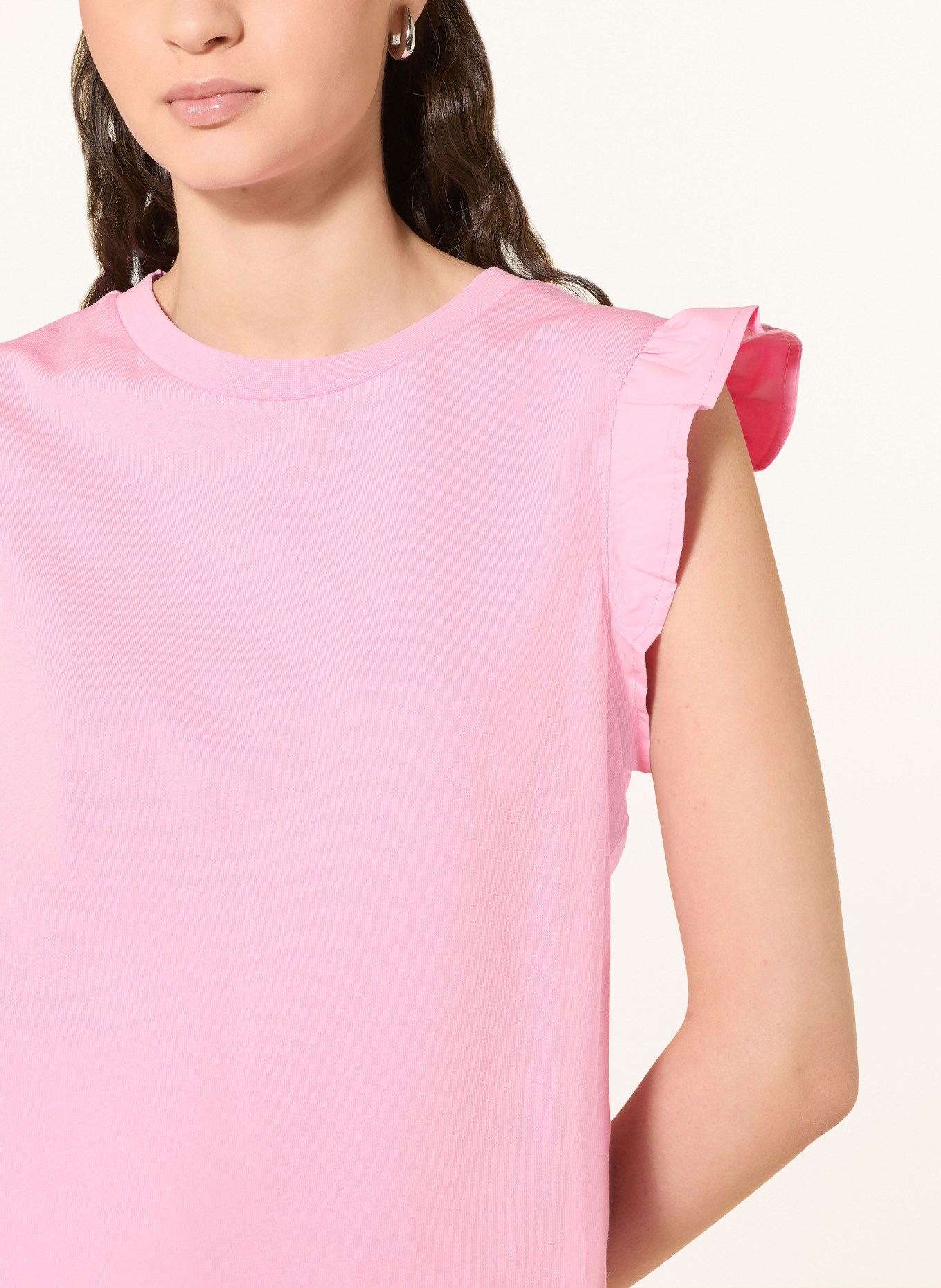 Marc O'Polo DENIM Top mit Rüschen: ROSA