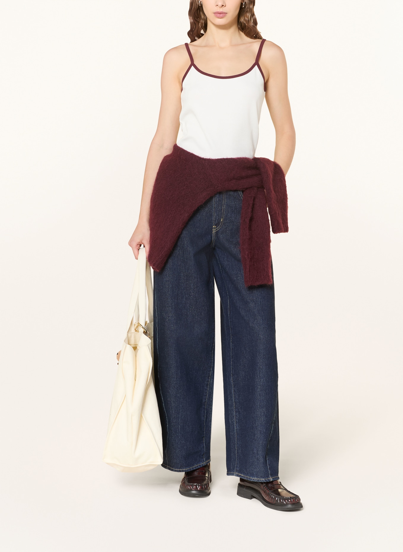 Marc O'Polo DENIM Top: ECRU / DUNKELROT