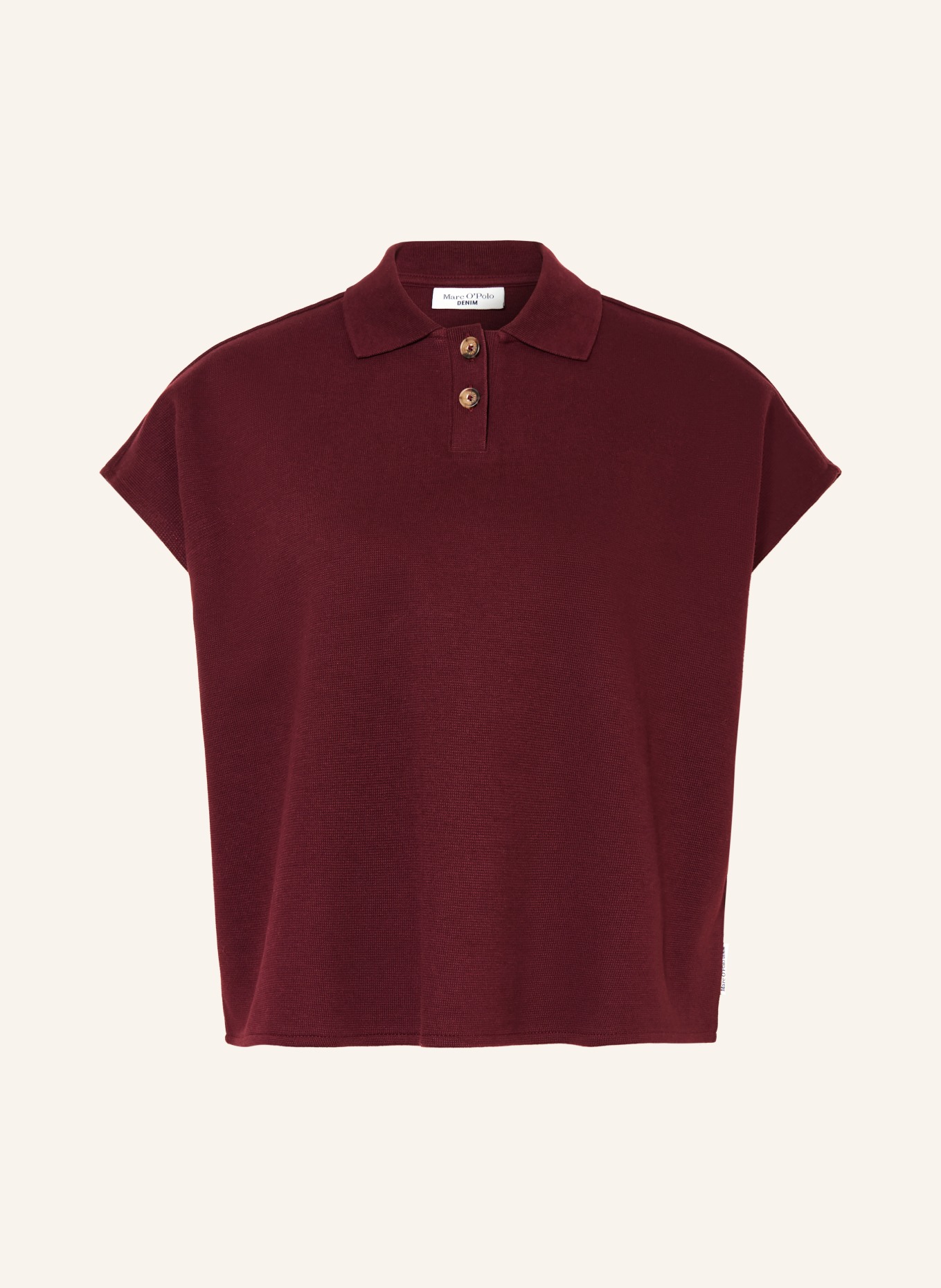 Marc O'Polo DENIM Piqué polokošile: TMAVĚ ČERVENÁ
