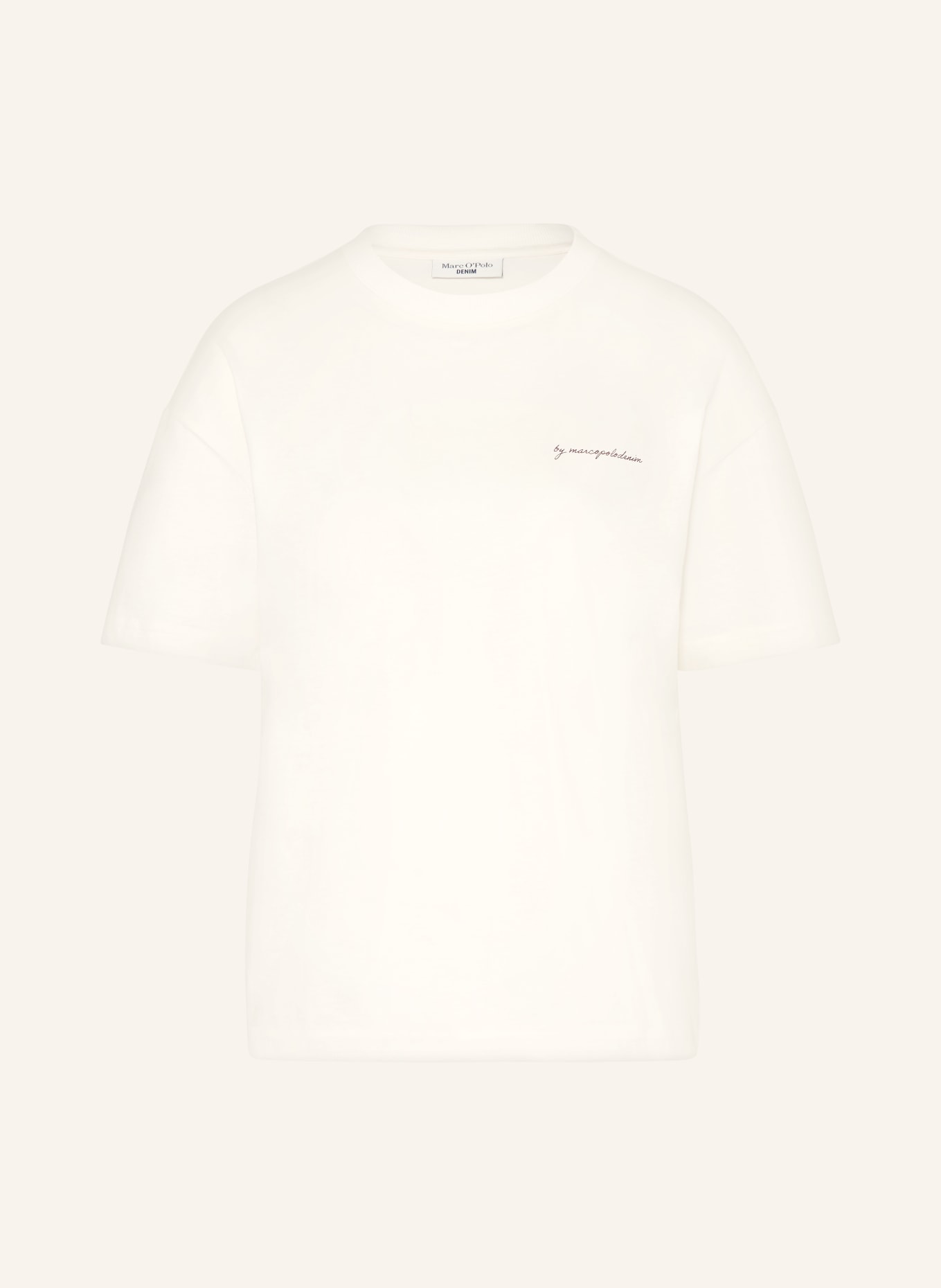 Marc O'Polo DENIM tričko: BÍLÁ / HNĚDÁ