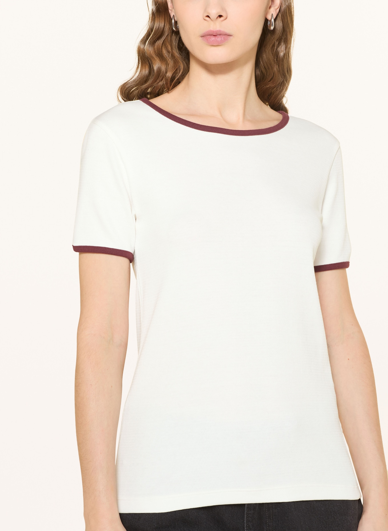 Marc O'Polo DENIM T-Shirt: ECRU / DUNKELROT