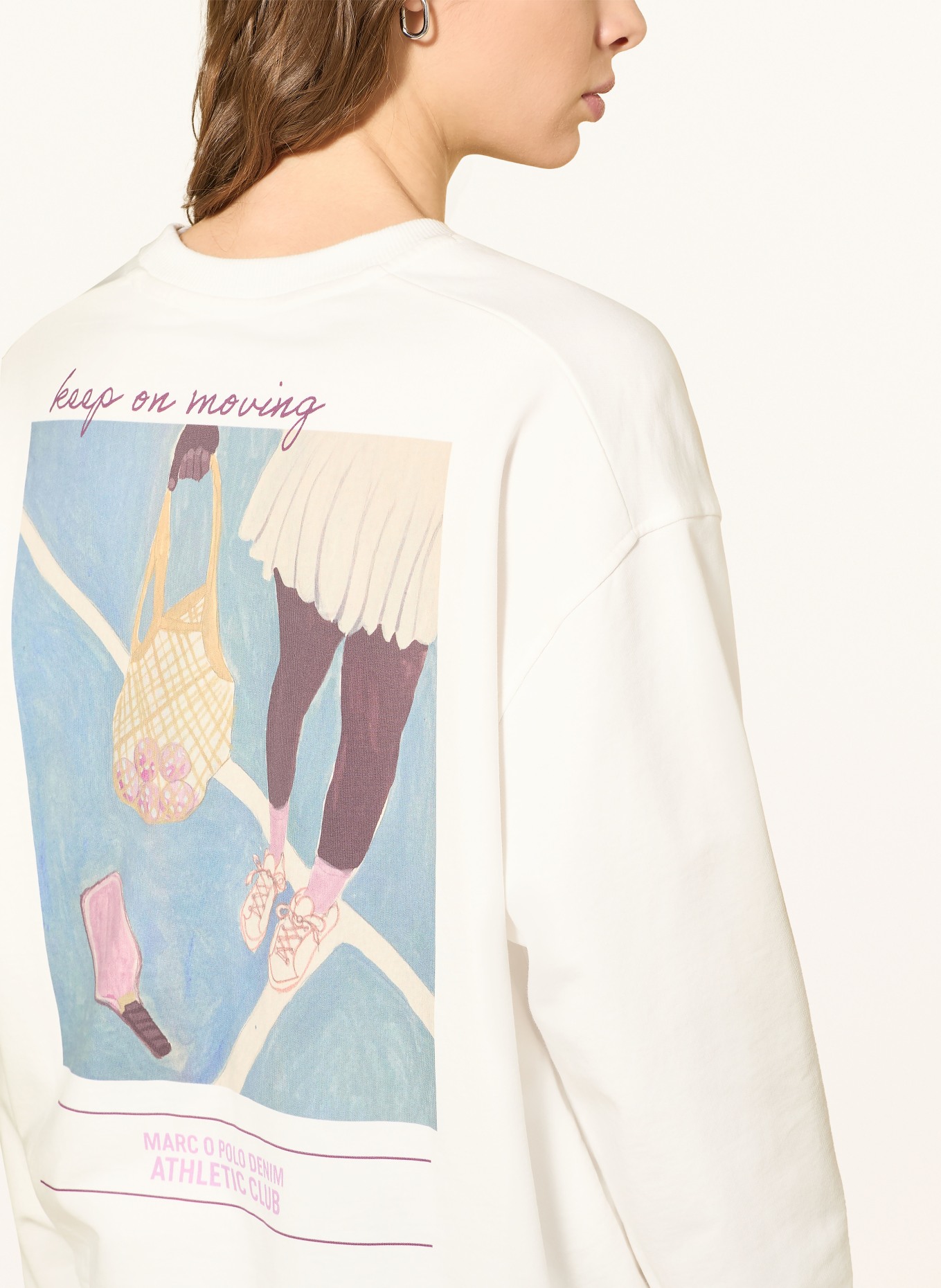 Marc O'Polo DENIM Sweatshirt: WEISS / LILA / BLAU