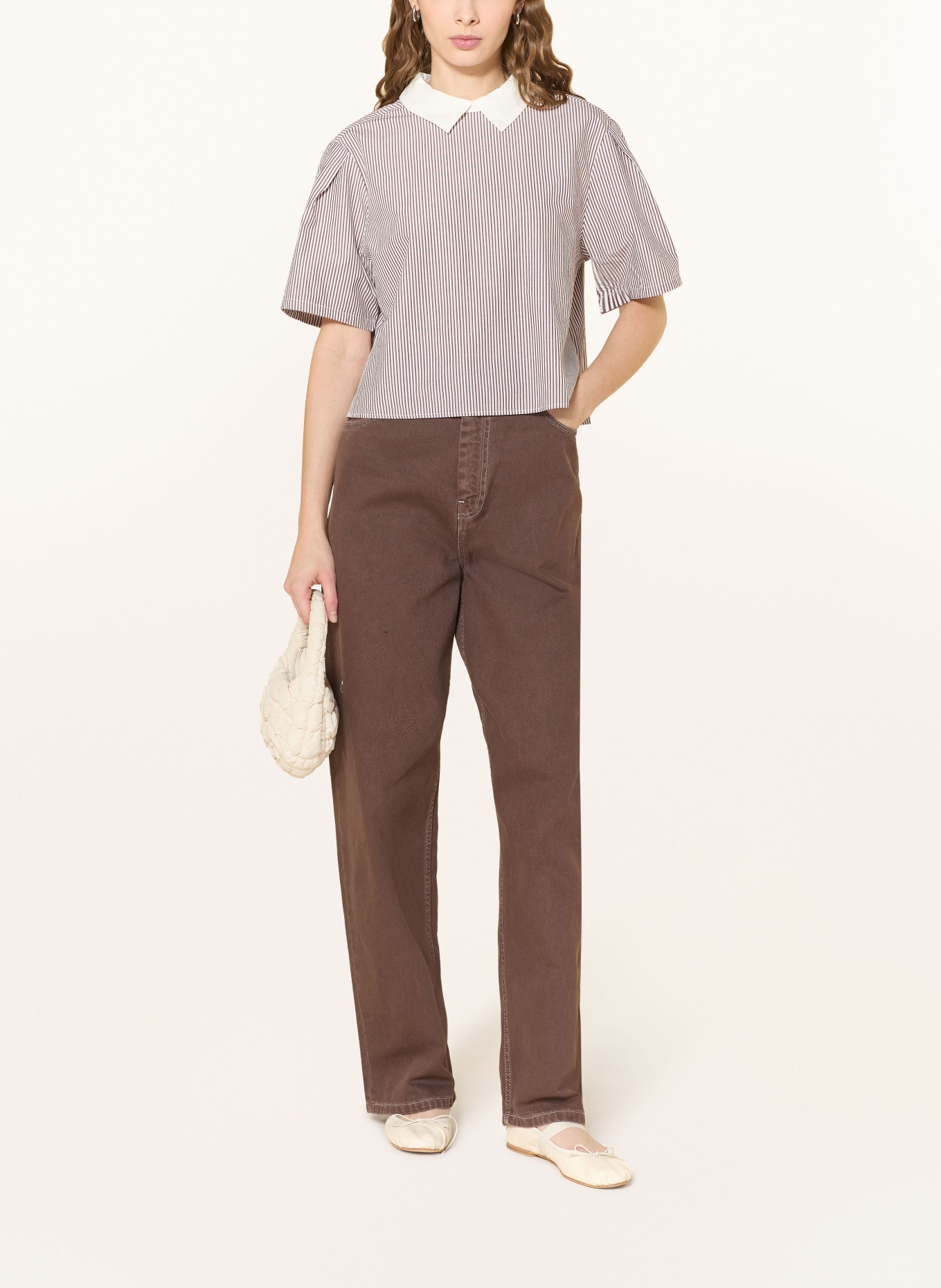 Marc O'Polo DENIM Blusenshirt: BRAUN / WEISS