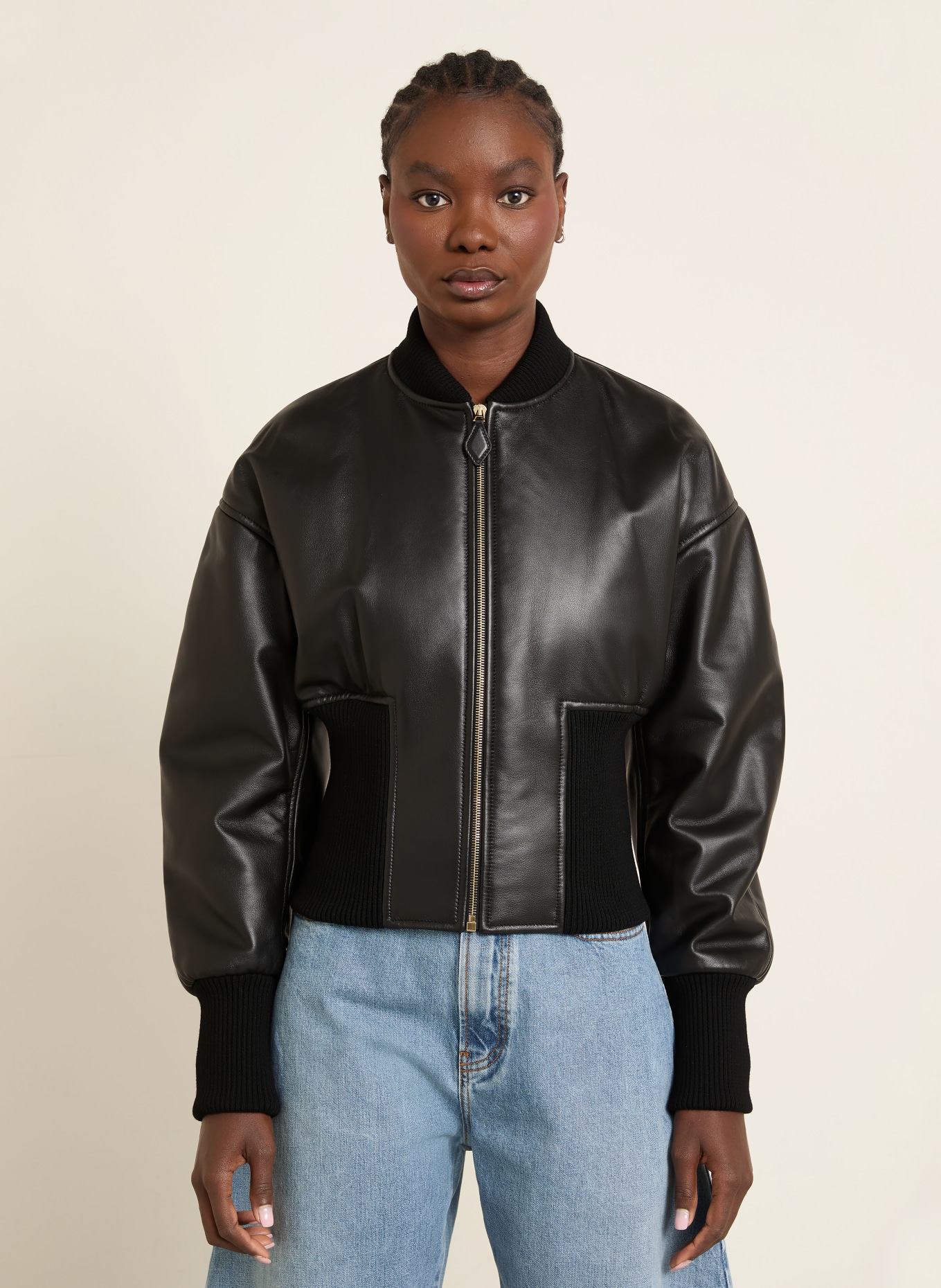 ALAÏA Leren jas: ZWART