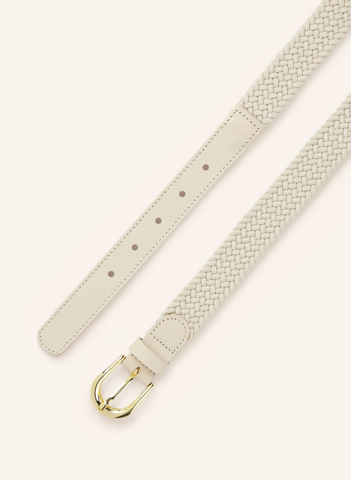 BOSS Flechtgürtel CAROL mit Leder: HELLBRAUN