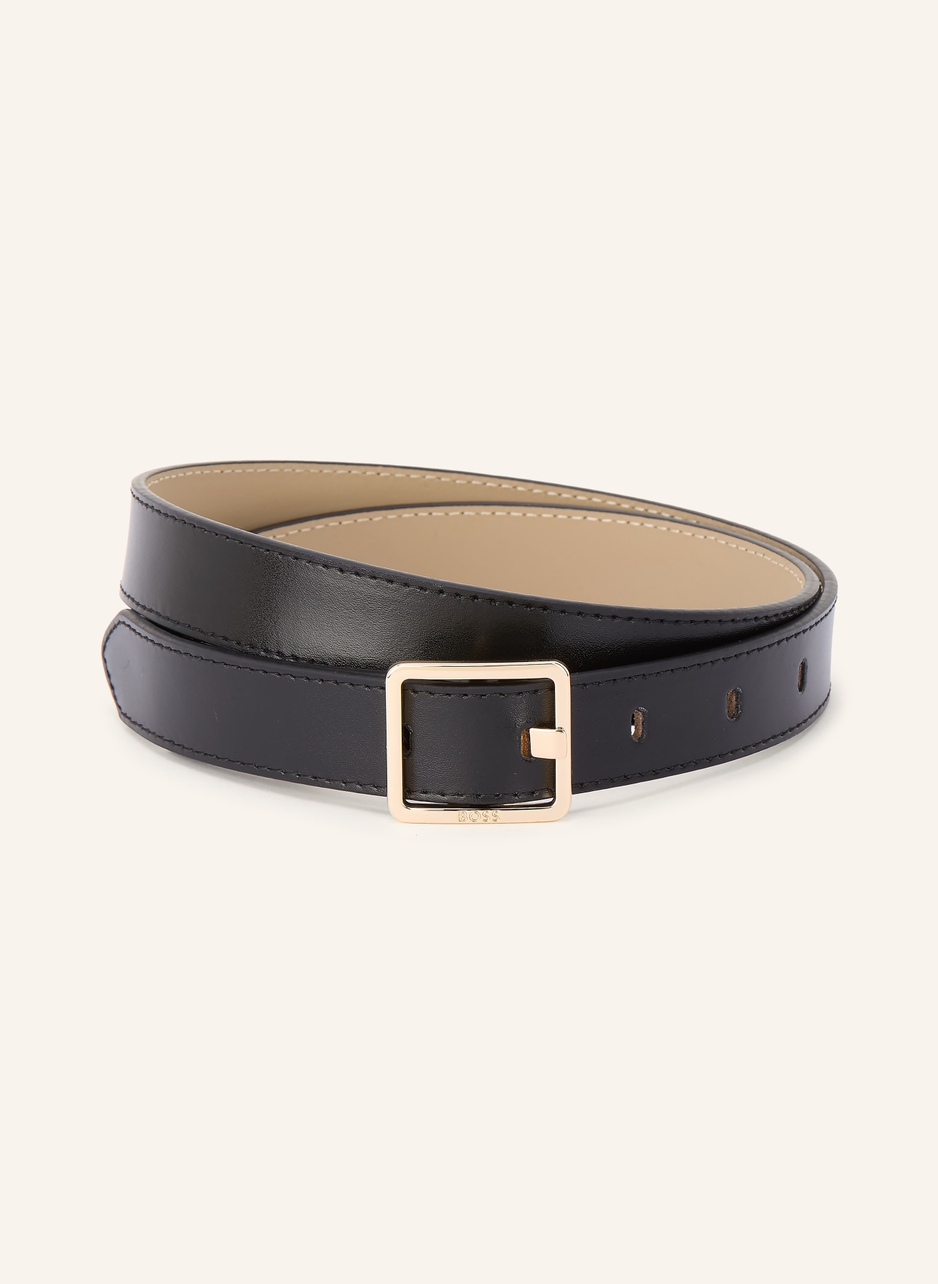 BOSS Ledergürtel ELERI: SCHWARZ / GOLD