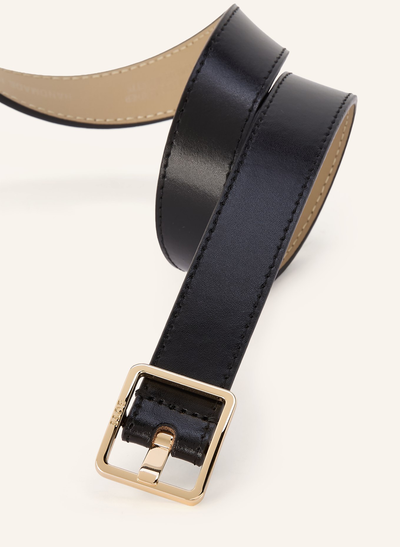 BOSS Ledergürtel ELERI: SCHWARZ / GOLD