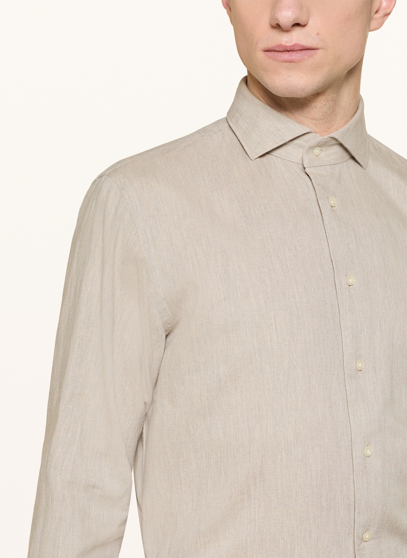 PROFUOMO Košile Slim Fit: BÉŽOVÁ