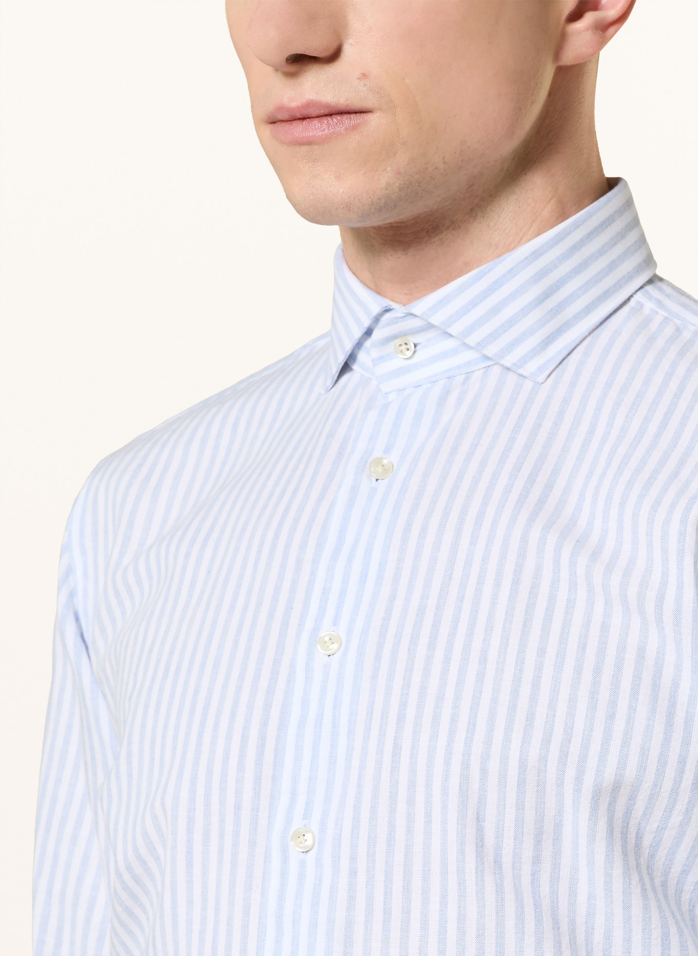PROFUOMO Hemd Slim Fit: HELLBLAU / WEISS