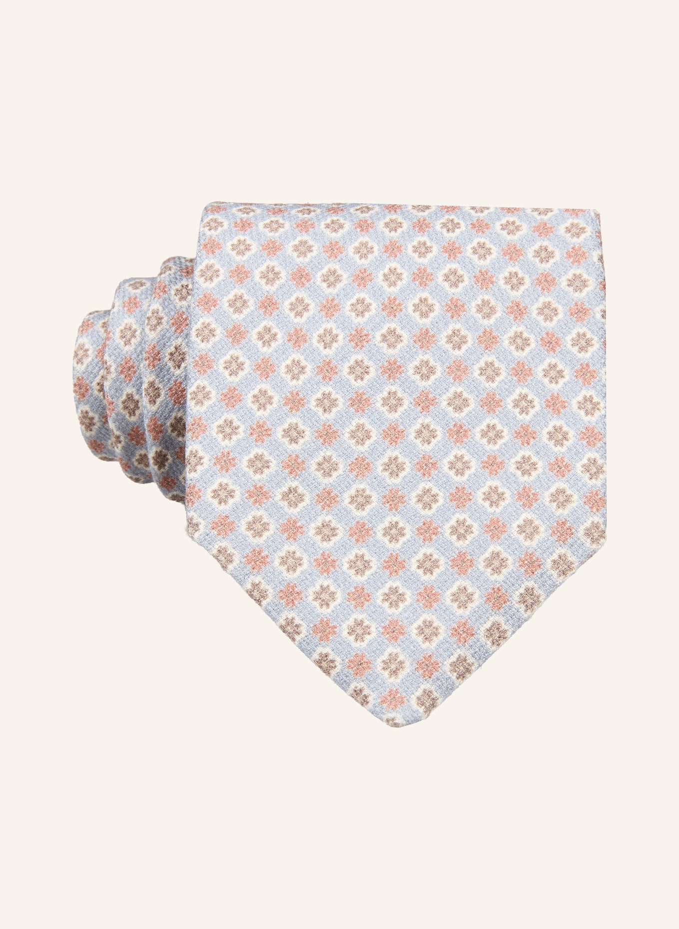 PROFUOMO Krawatte: BLAUGRAU / BRAUN / KHAKI