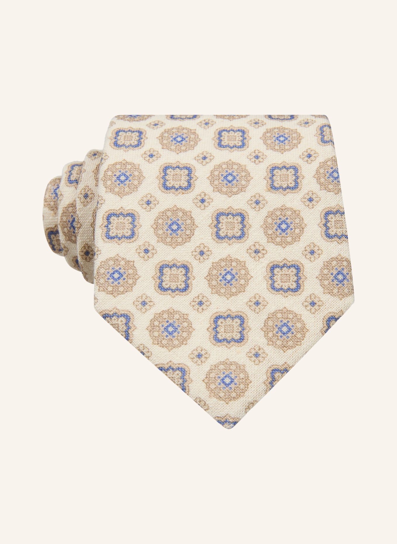 PROFUOMO Krawatte: HELLBRAUN / BEIGE / BLAU