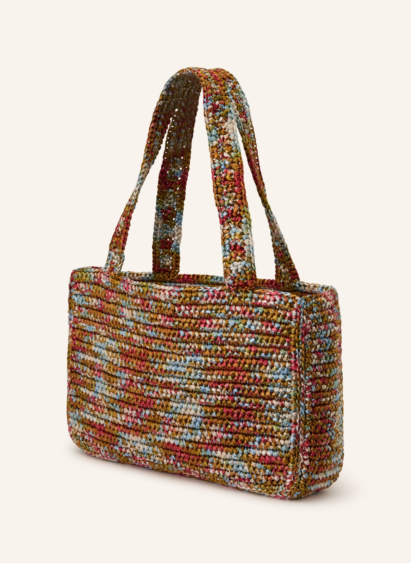 VALENTINO GARAVANI Shopper VIVA SUPERSTAR CROCHET MEDIUM: COGNAC / ROT / HELLBLAU