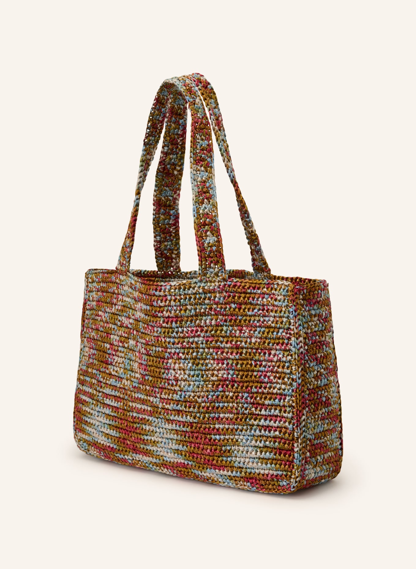 VALENTINO GARAVANI Shopper VIVA SUPERSTAR CROCHET: COGNAC / ROT / HELLBLAU