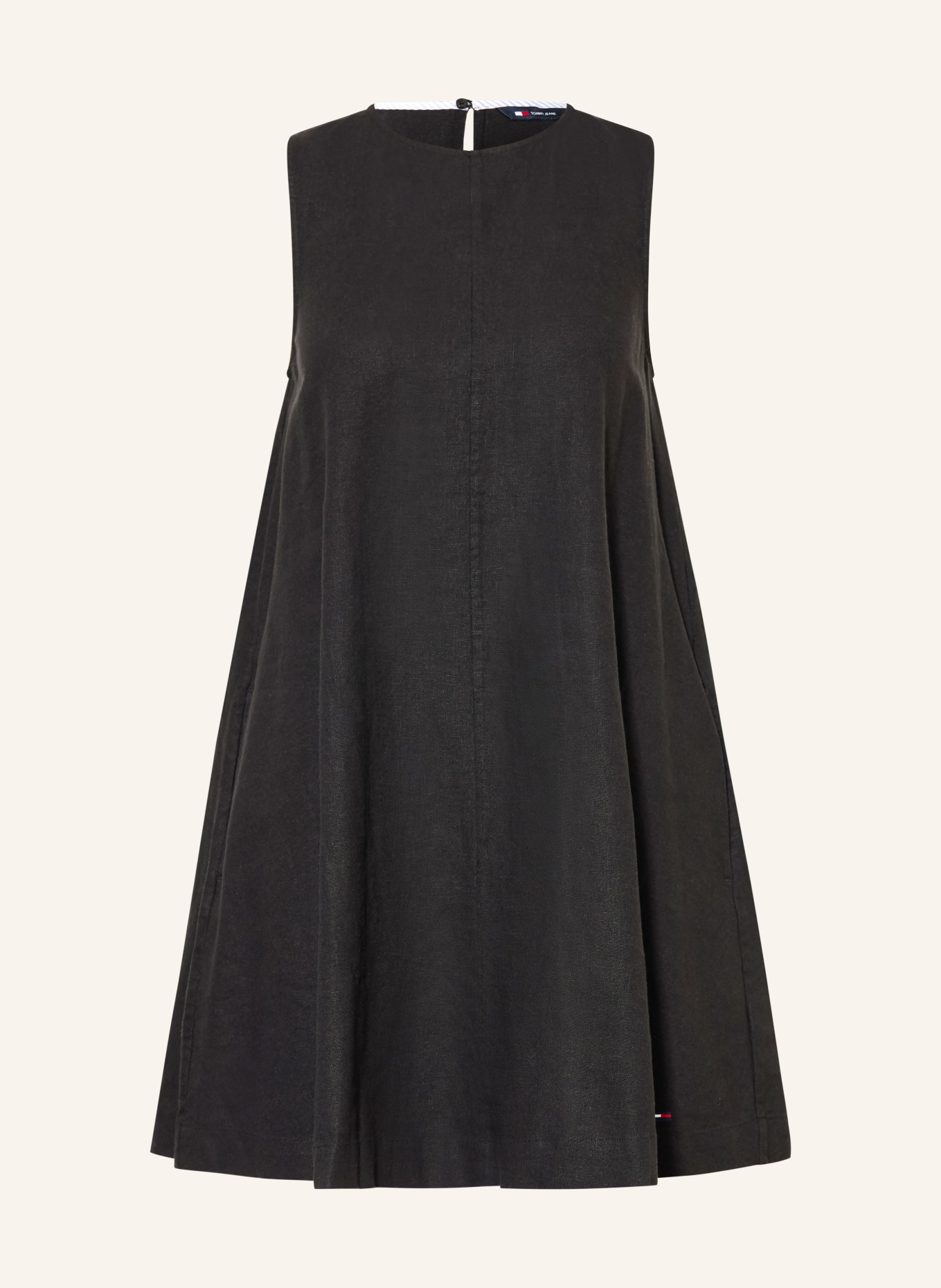TOMMY JEANS Dress with linen: BLACK