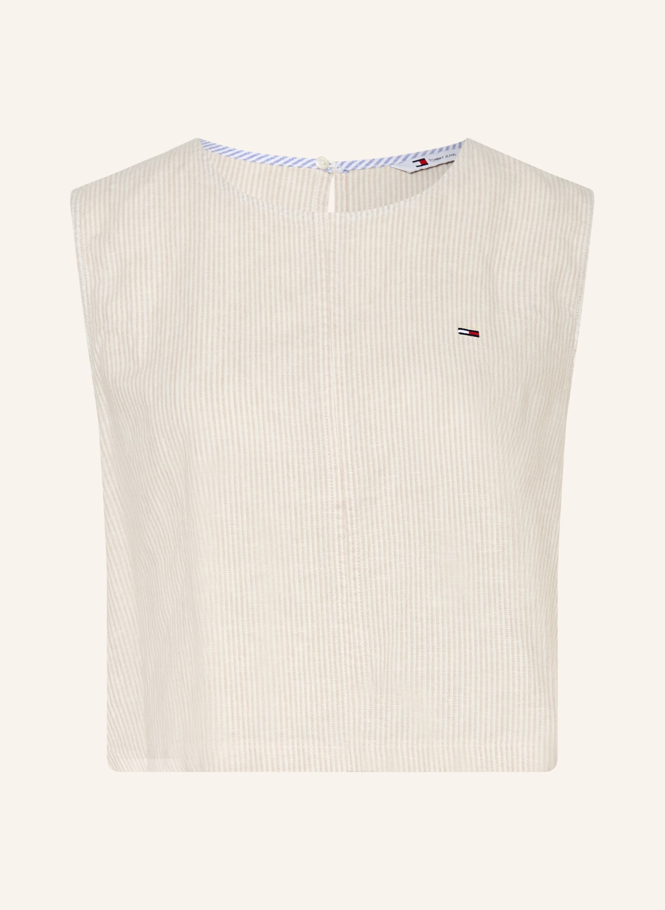 TOMMY JEANS Top mit Leinen: ECRU / CAMEL