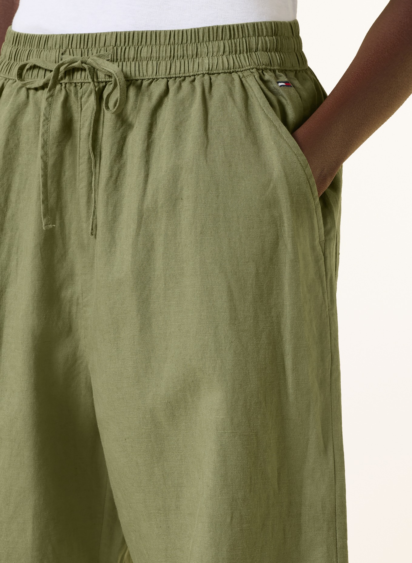 TOMMY JEANS Hose mit Leinen: OLIV