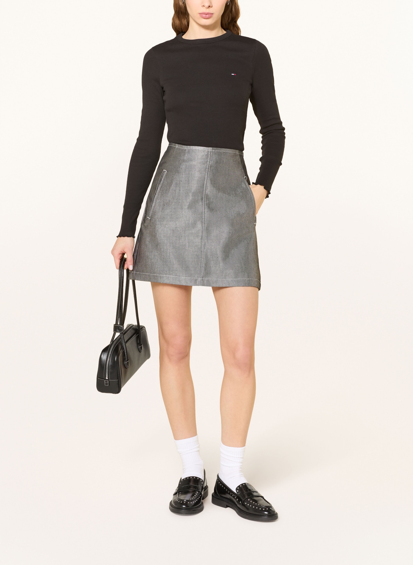 TOMMY JEANS Dlouhé rukávy: ČERNÁ