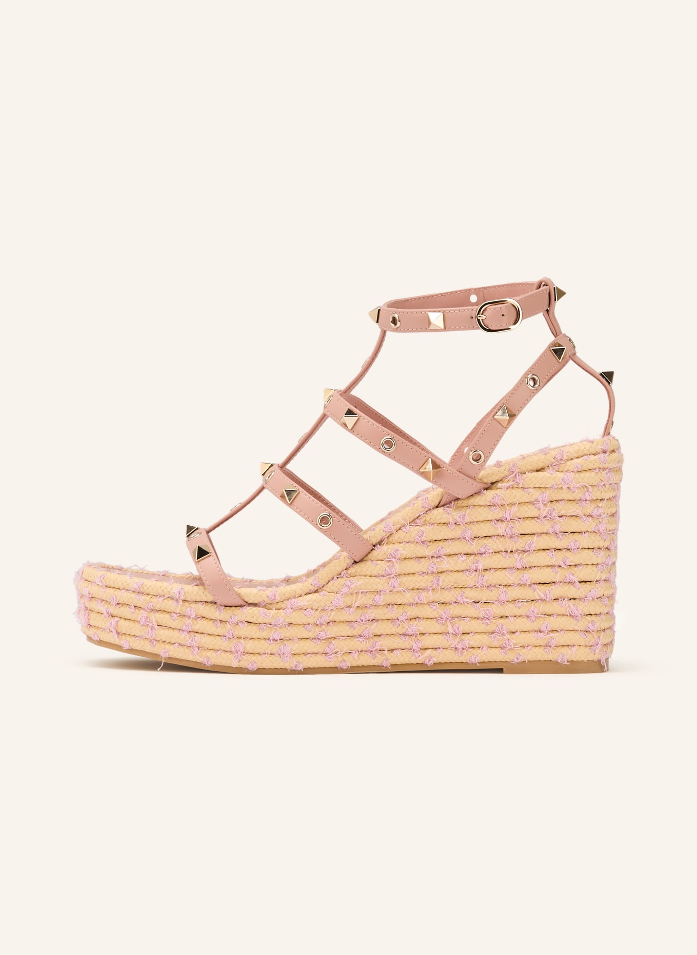 VALENTINO GARAVANI Wedges ROCKSTUD TORCHON mit Nieten: ROSÉ