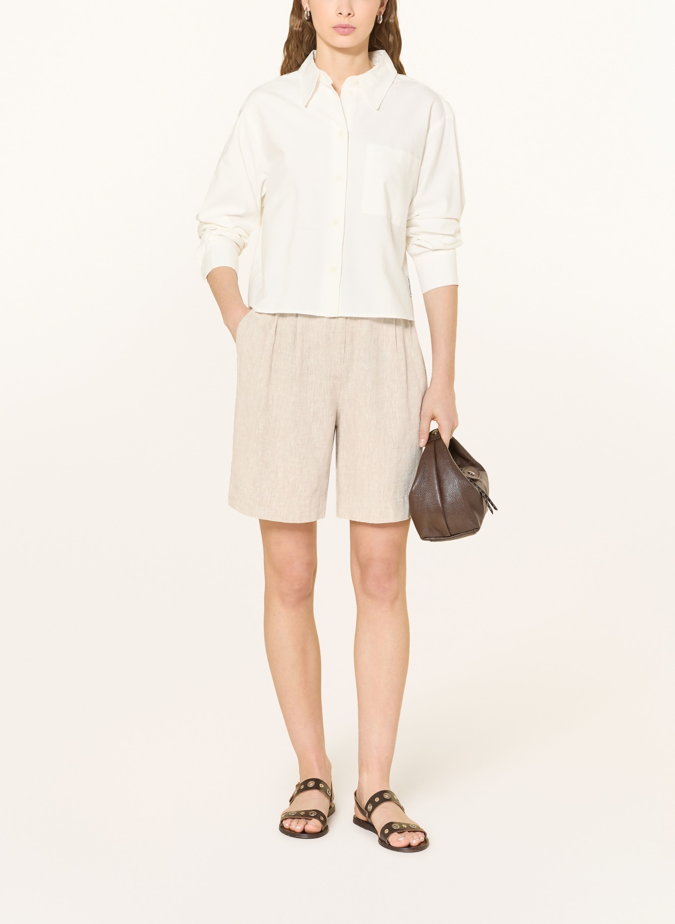 MSCH COPENHAGEN Shorts MSCHVIANA GINIA mit Leinen: HELLBRAUN