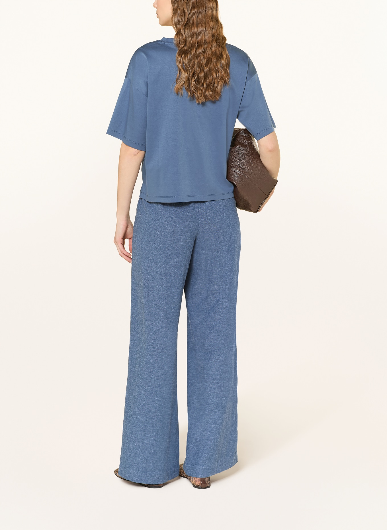 MSCH COPENHAGEN Marlenehose MSCHVIANA GINIA mit Leinen: BLAU