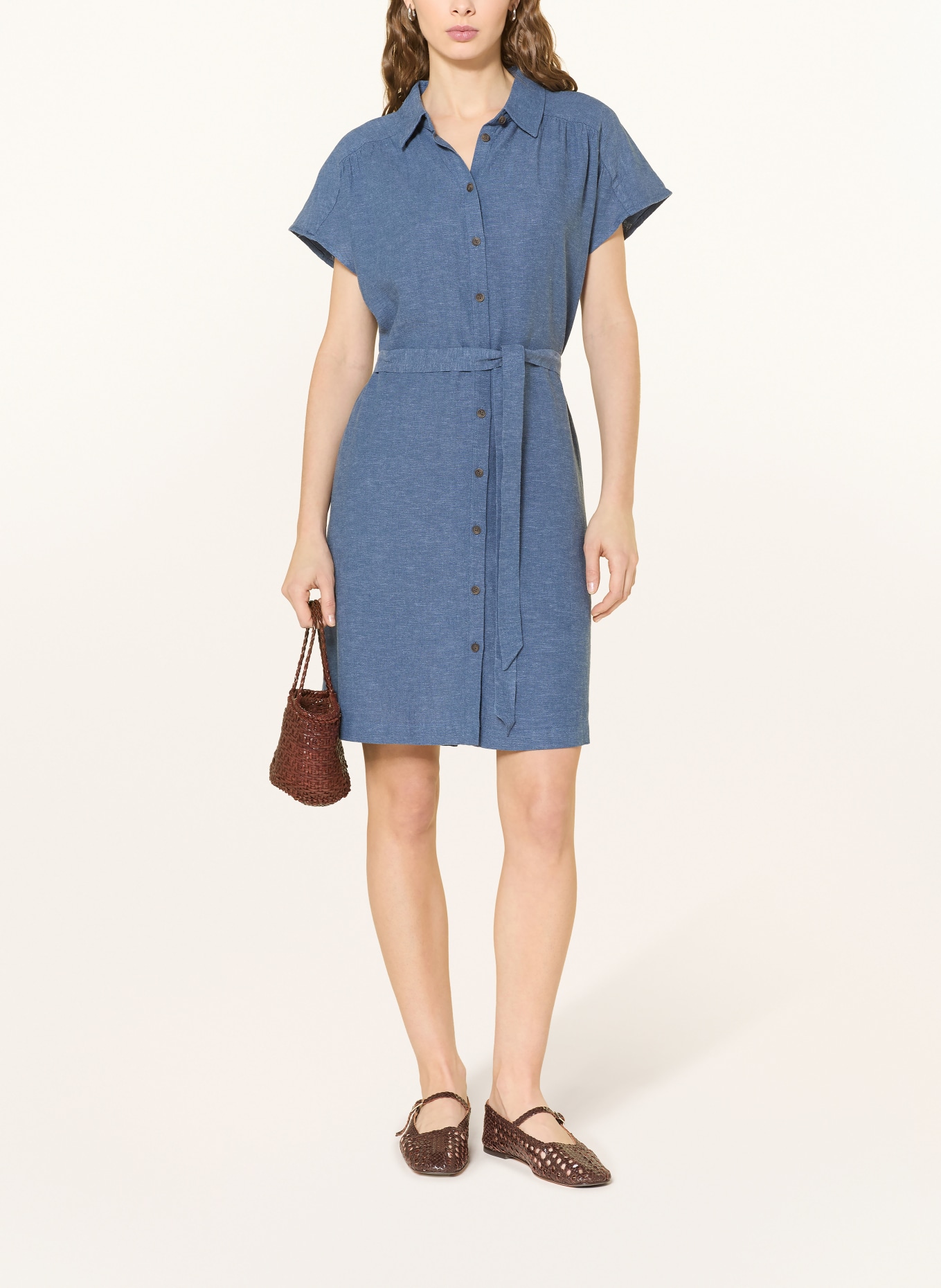 MSCH COPENHAGEN Hemdblusenkleid MSCHVIANA GINIA mit Leinen: BLAU