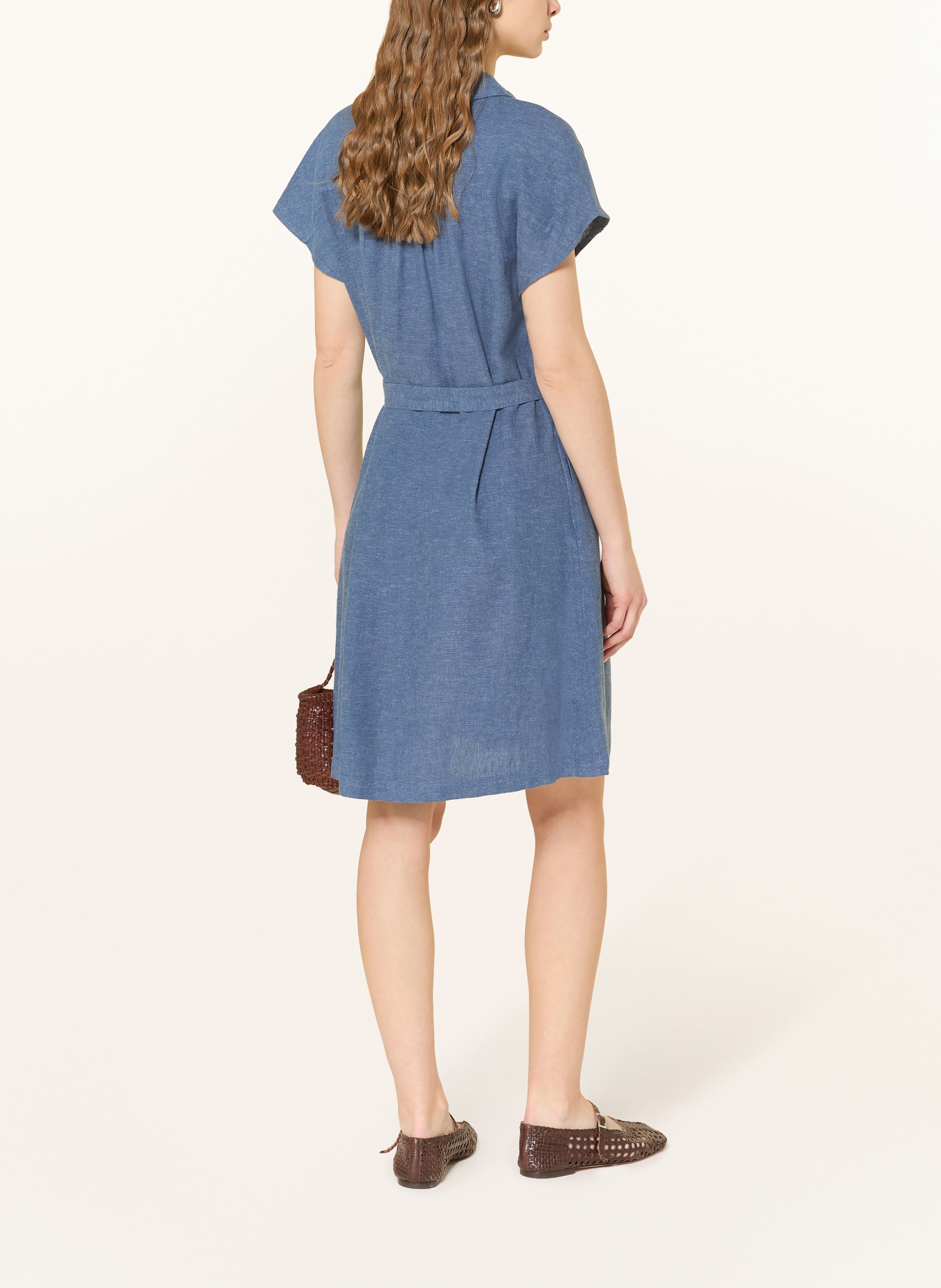 MSCH COPENHAGEN Hemdblusenkleid MSCHVIANA GINIA mit Leinen: BLAU