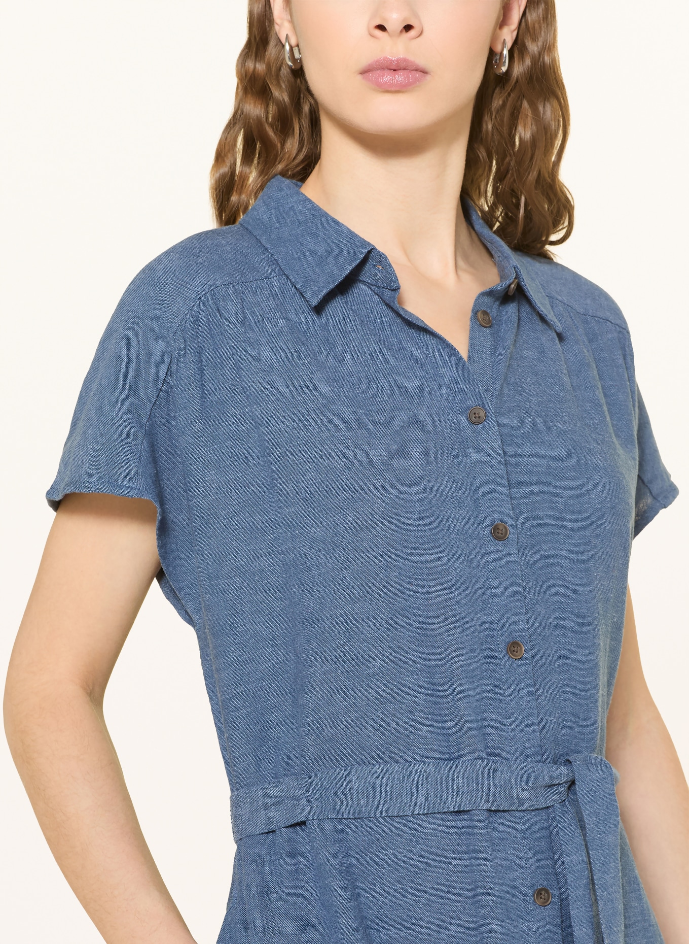 MSCH COPENHAGEN Hemdblusenkleid MSCHVIANA GINIA mit Leinen: BLAU