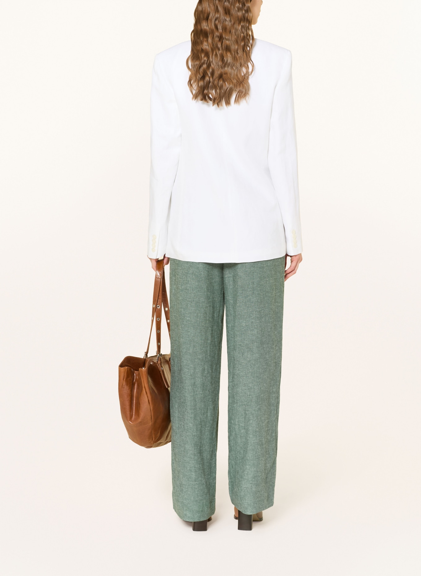 MSCH COPENHAGEN Marlenehose MSCHVIANA GINIA mit Leinen: GRÜN