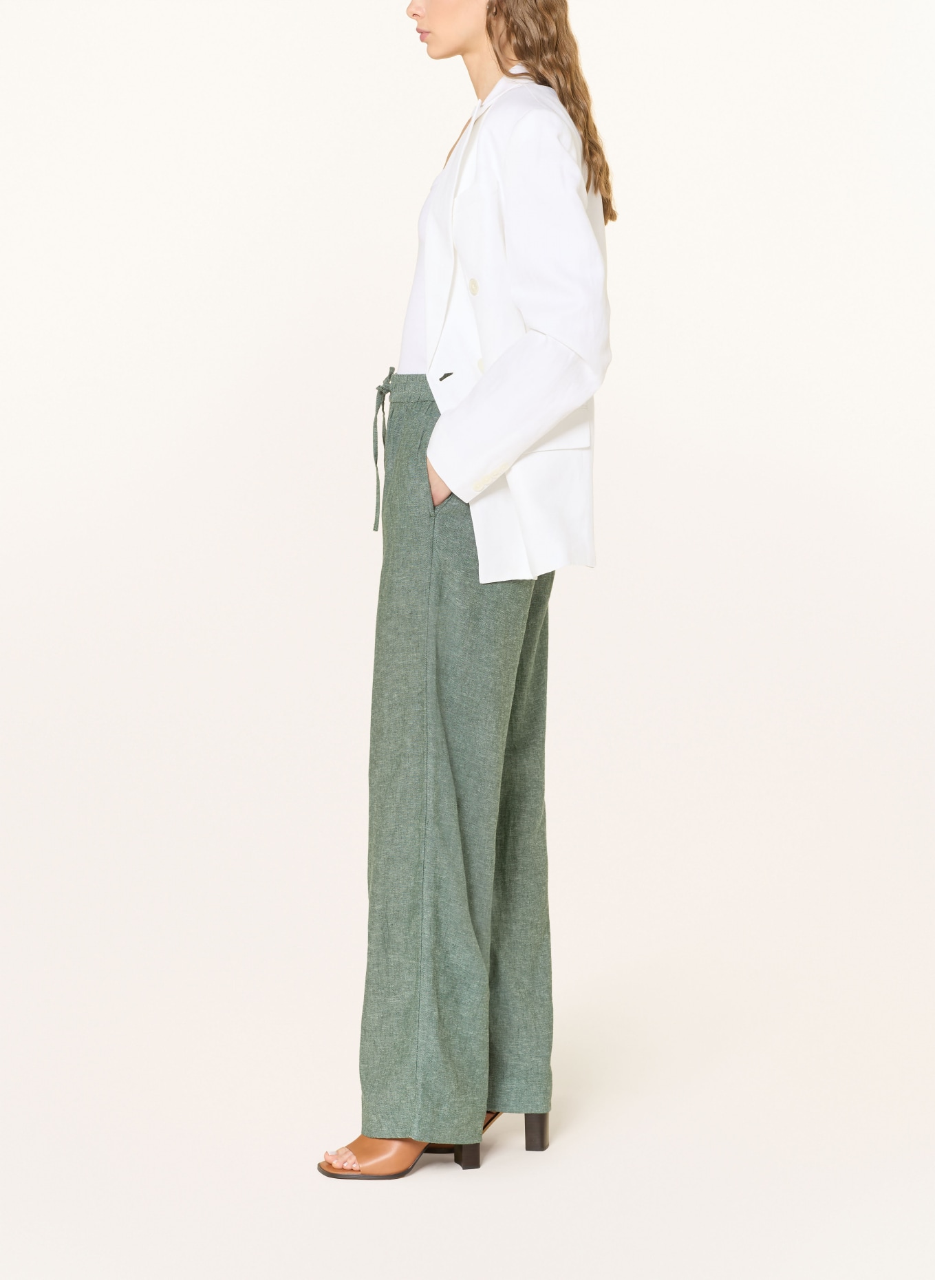 MSCH COPENHAGEN Marlenehose MSCHVIANA GINIA mit Leinen: GRÜN