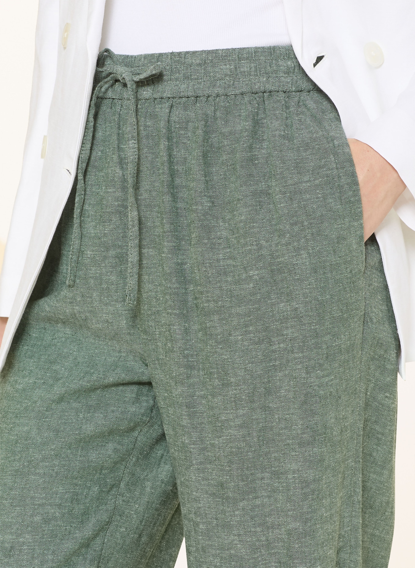 MSCH COPENHAGEN Marlenehose MSCHVIANA GINIA mit Leinen: GRÜN