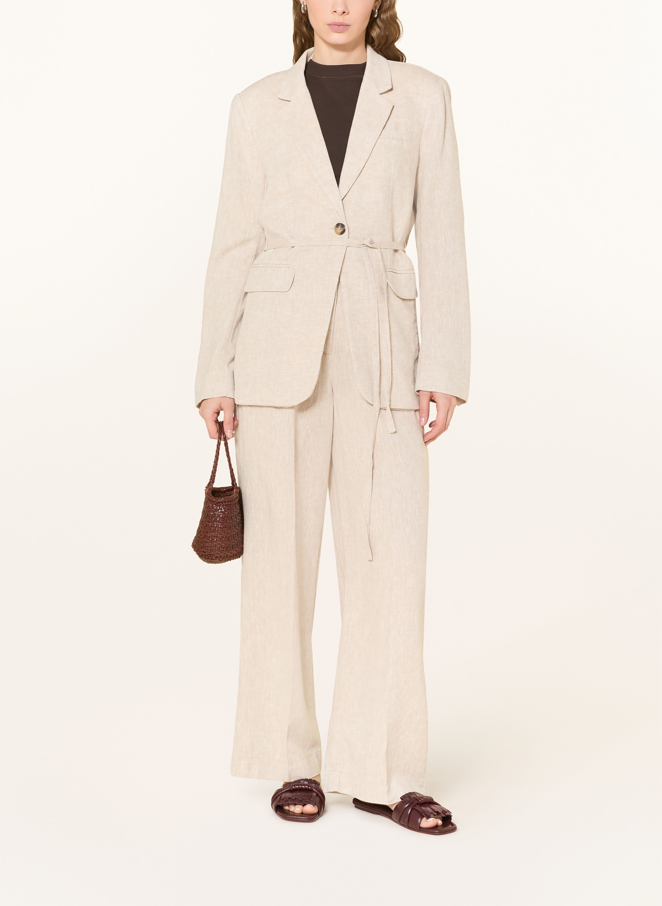 MSCH COPENHAGEN Blazer MSCHVIANA GINIA mit Leinen: HELLGRAU