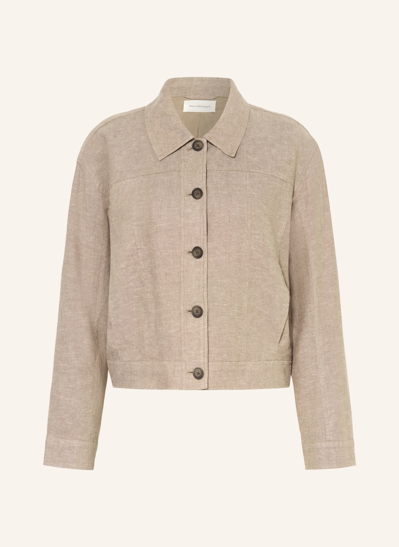 MSCH COPENHAGEN Kastenjacke MSCHVIANA GINIA mit Leinen: HELLBRAUN