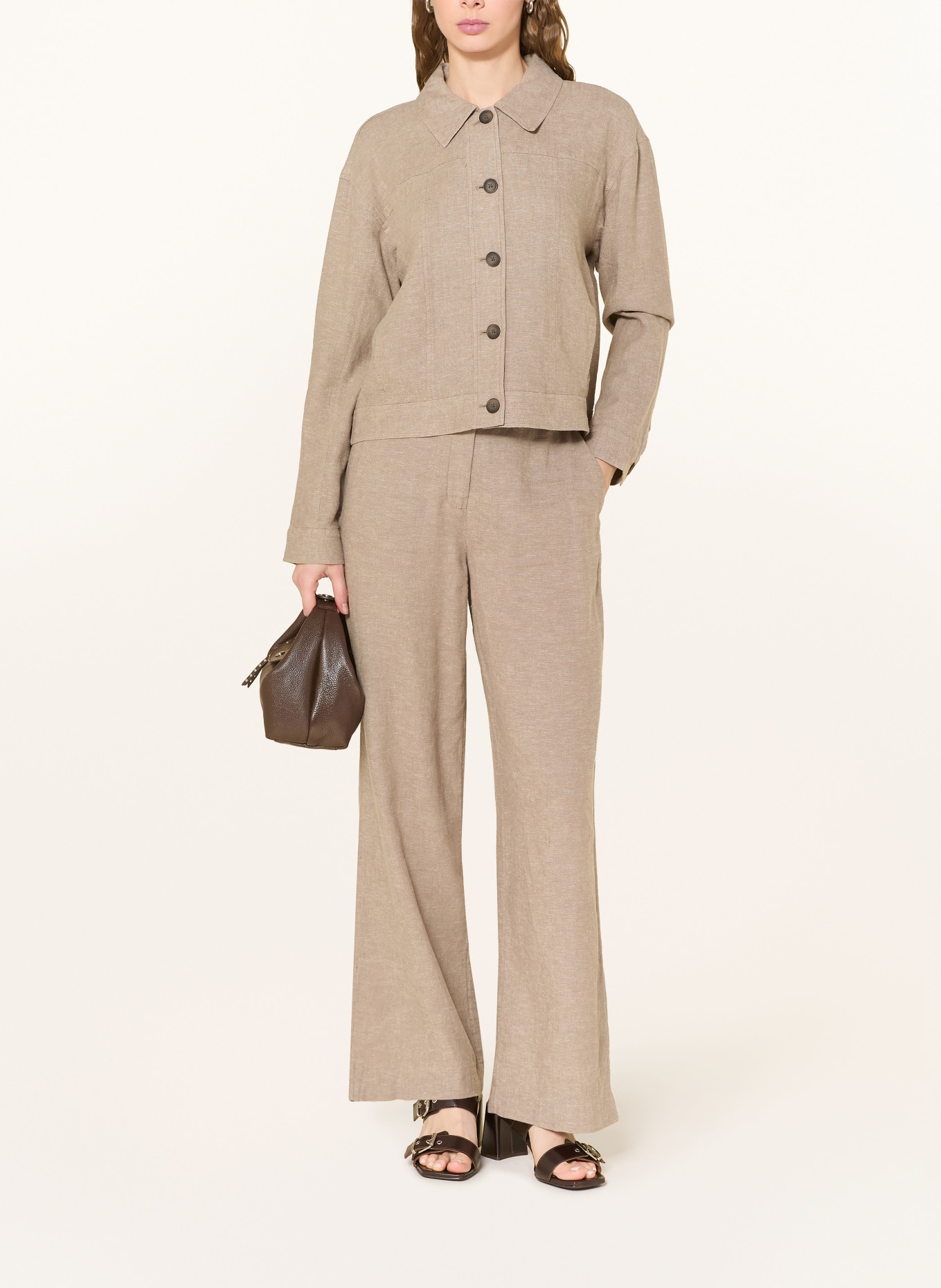 MSCH COPENHAGEN Kastenjacke MSCHVIANA GINIA mit Leinen: HELLBRAUN