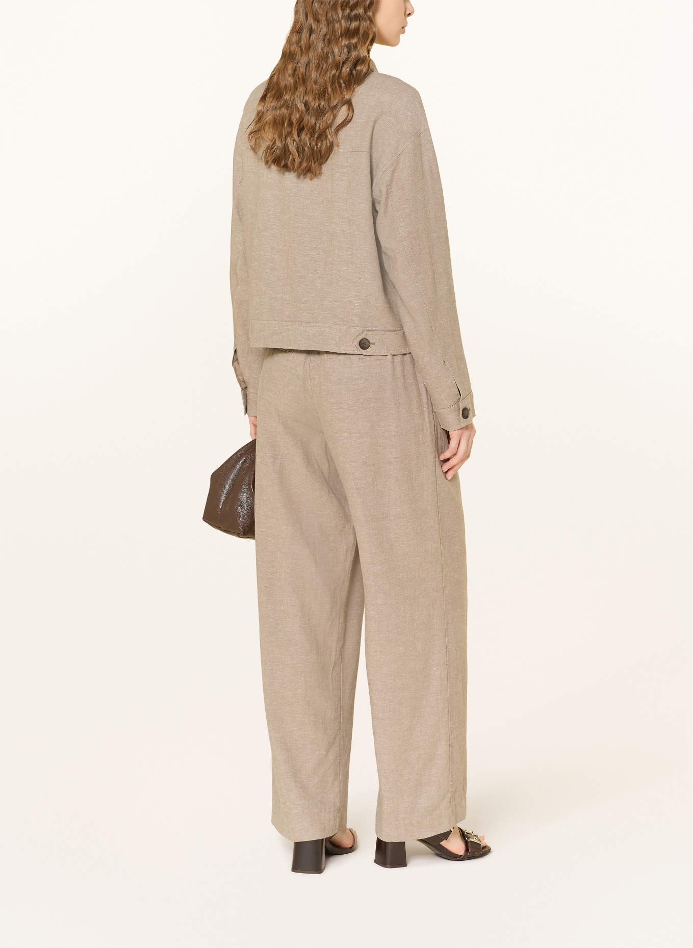 MSCH COPENHAGEN Kastenjacke MSCHVIANA GINIA mit Leinen: HELLBRAUN