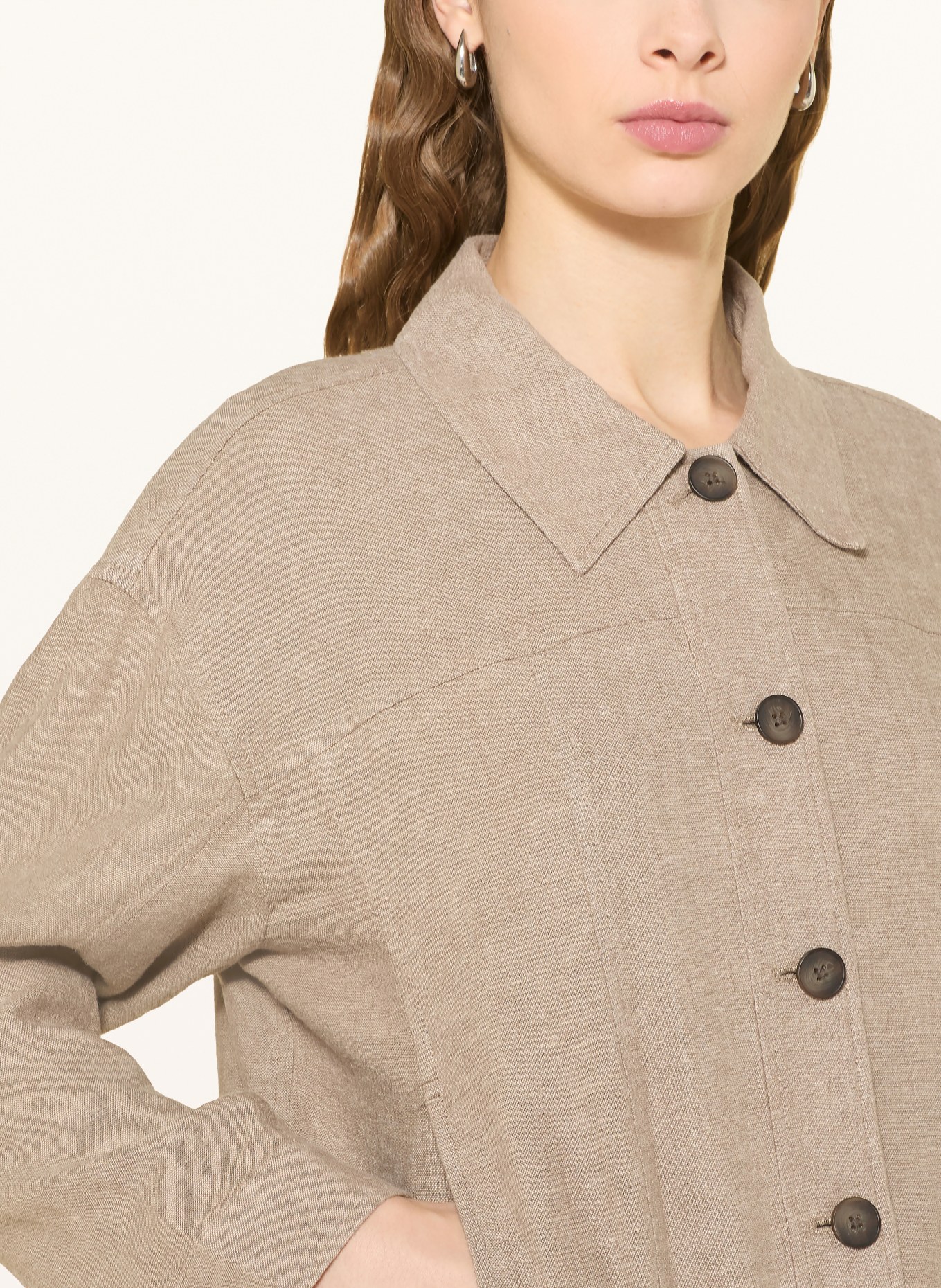 MSCH COPENHAGEN Kastenjacke MSCHVIANA GINIA mit Leinen: HELLBRAUN