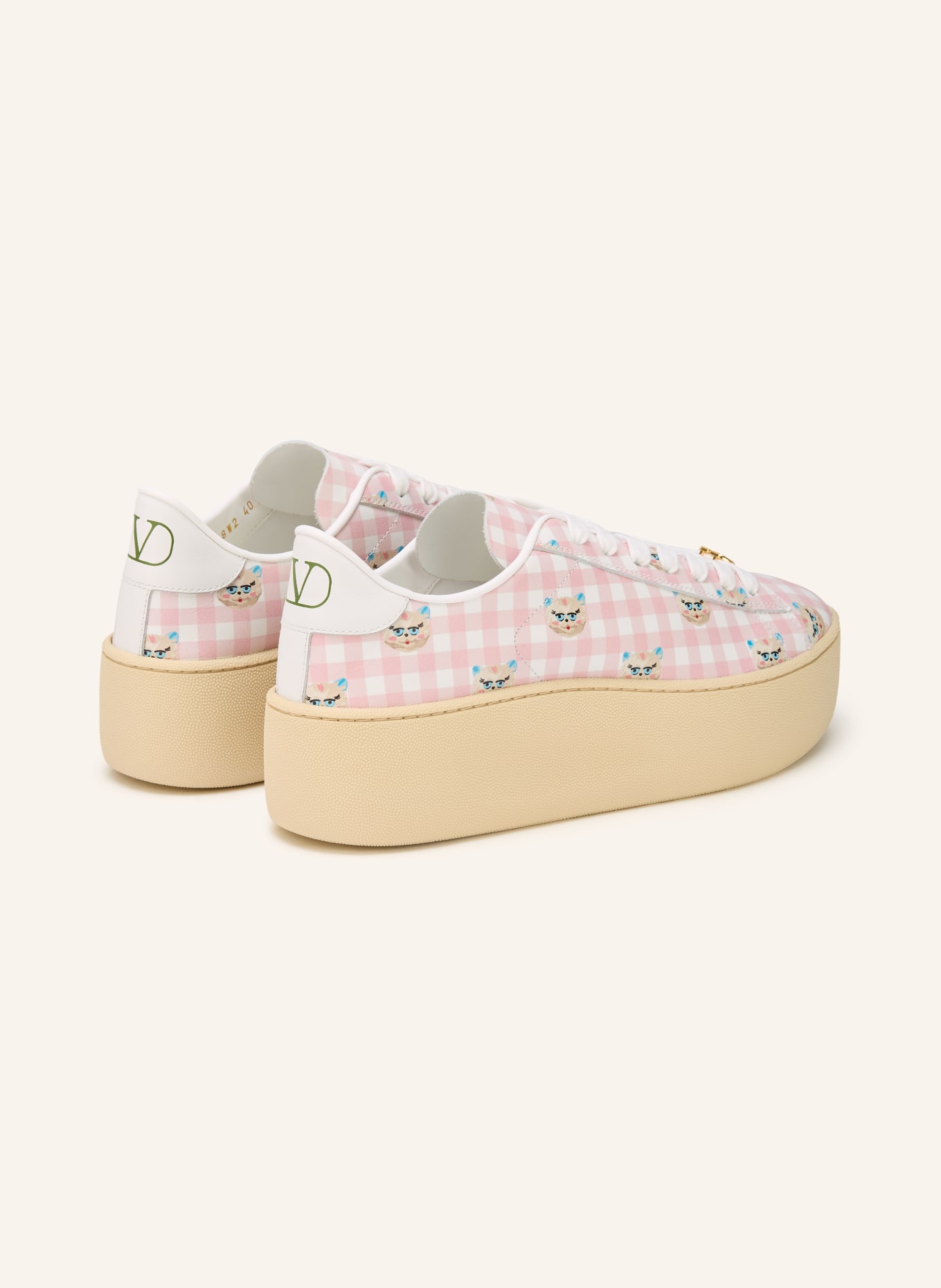 VALENTINO GARAVANI Sneaker ROYCO: ROSA / BEIGE / WEISS