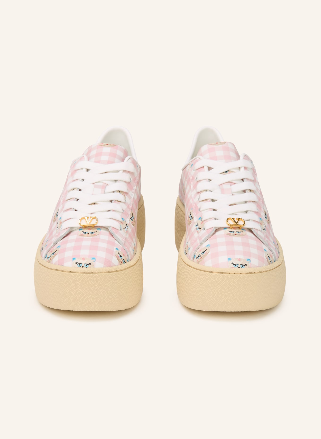 VALENTINO GARAVANI Sneaker ROYCO: ROSA / BEIGE / WEISS