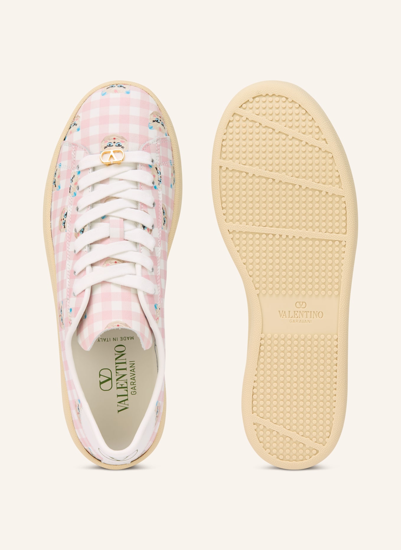VALENTINO GARAVANI Sneaker ROYCO: ROSA / BEIGE / WEISS